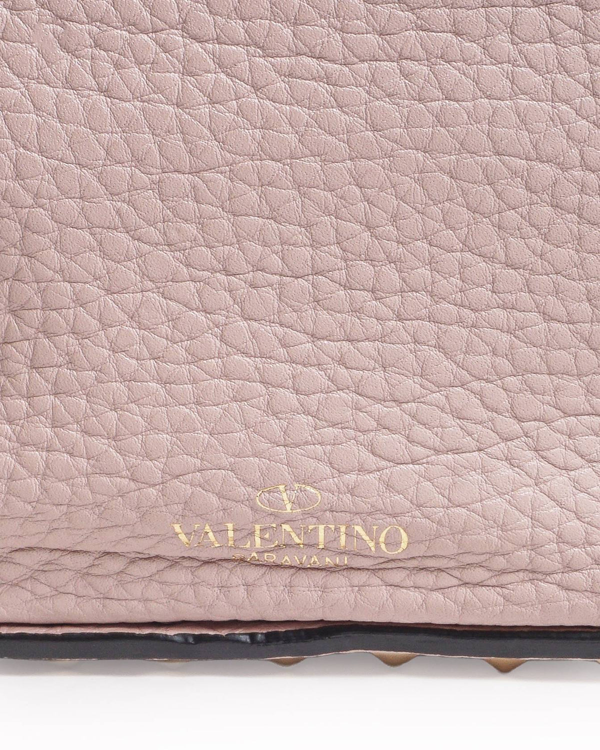 Valentino Garavani Rockstud Small Powder Pink Leather Bucket Bag
