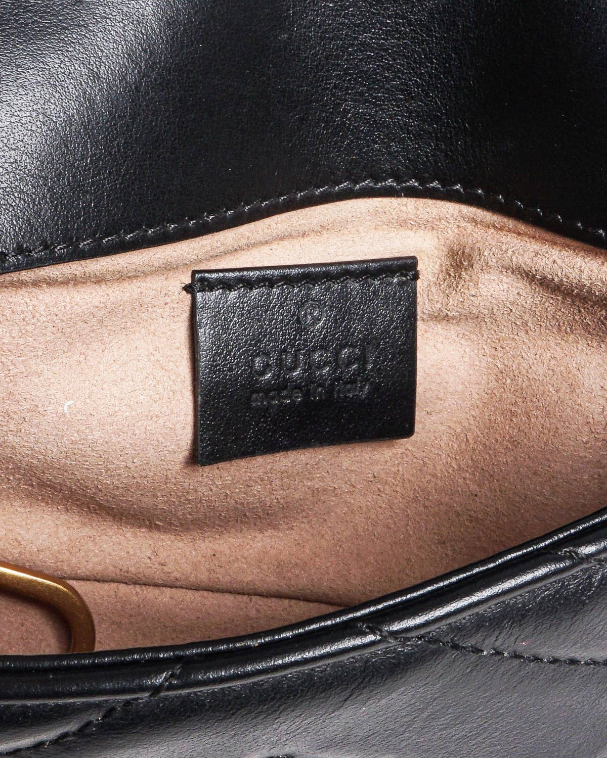 Gucci GG Marmont Small Black Matelassé Flap Bag