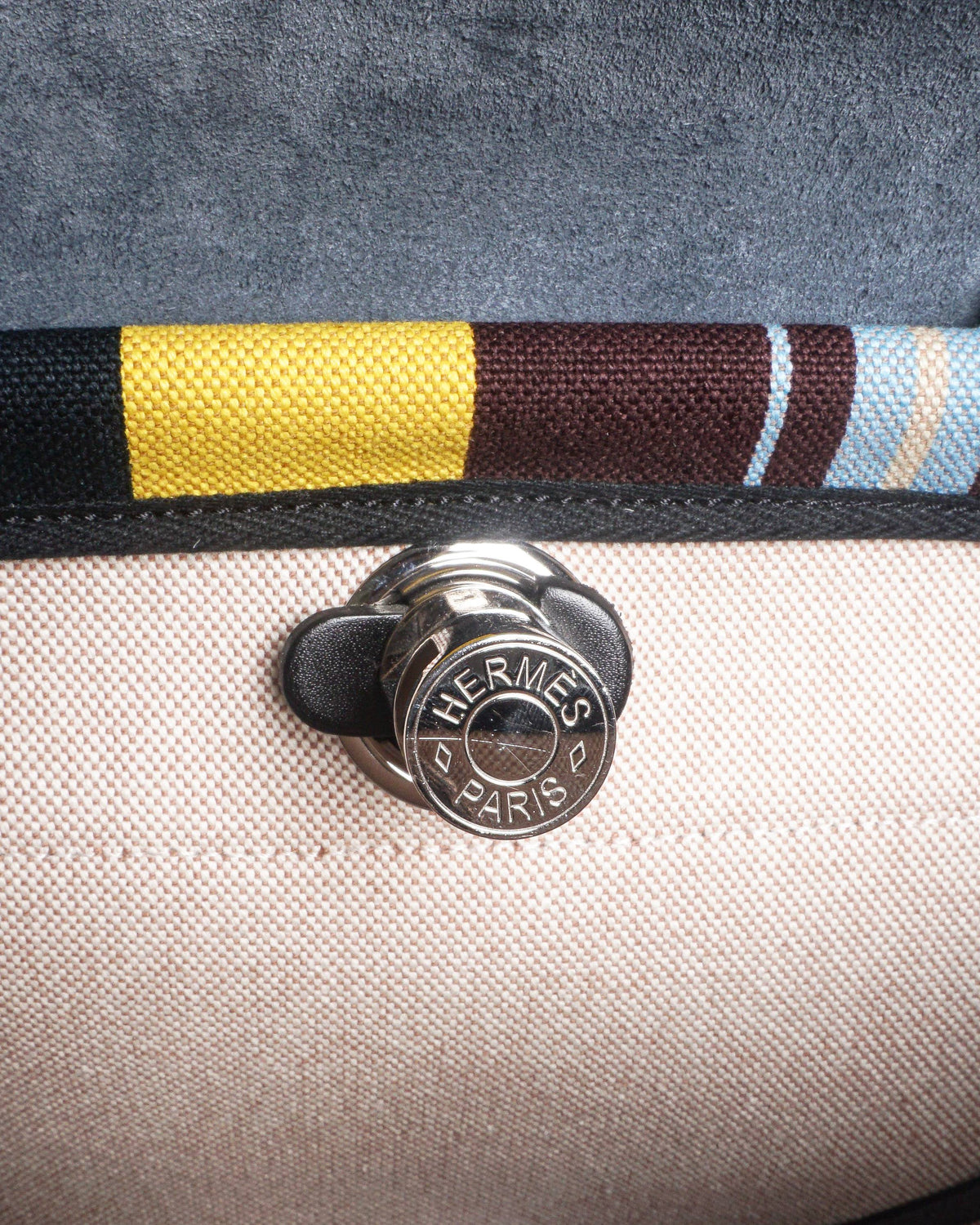 Hermès Herbag Zip 31 Rayures d'Équipage Striped Canvas Bag