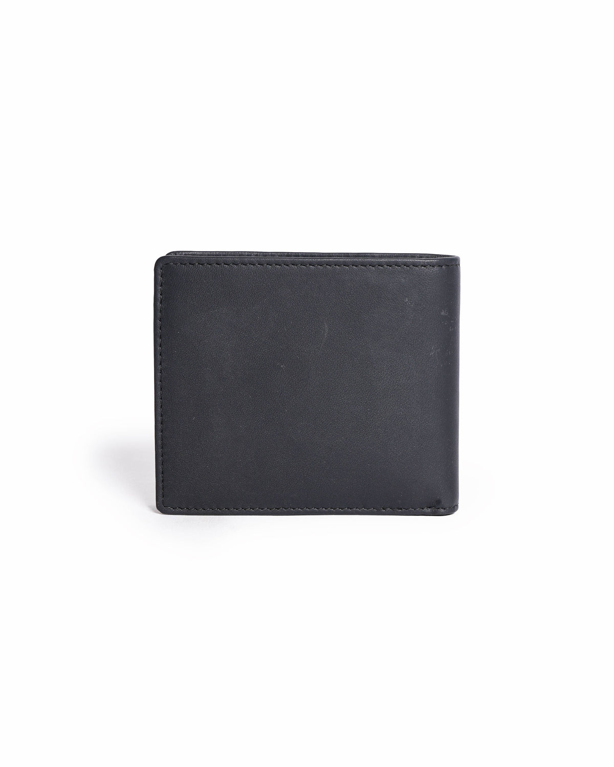 HUGO Black Leather Bifold Wallet with Lime Green Logo