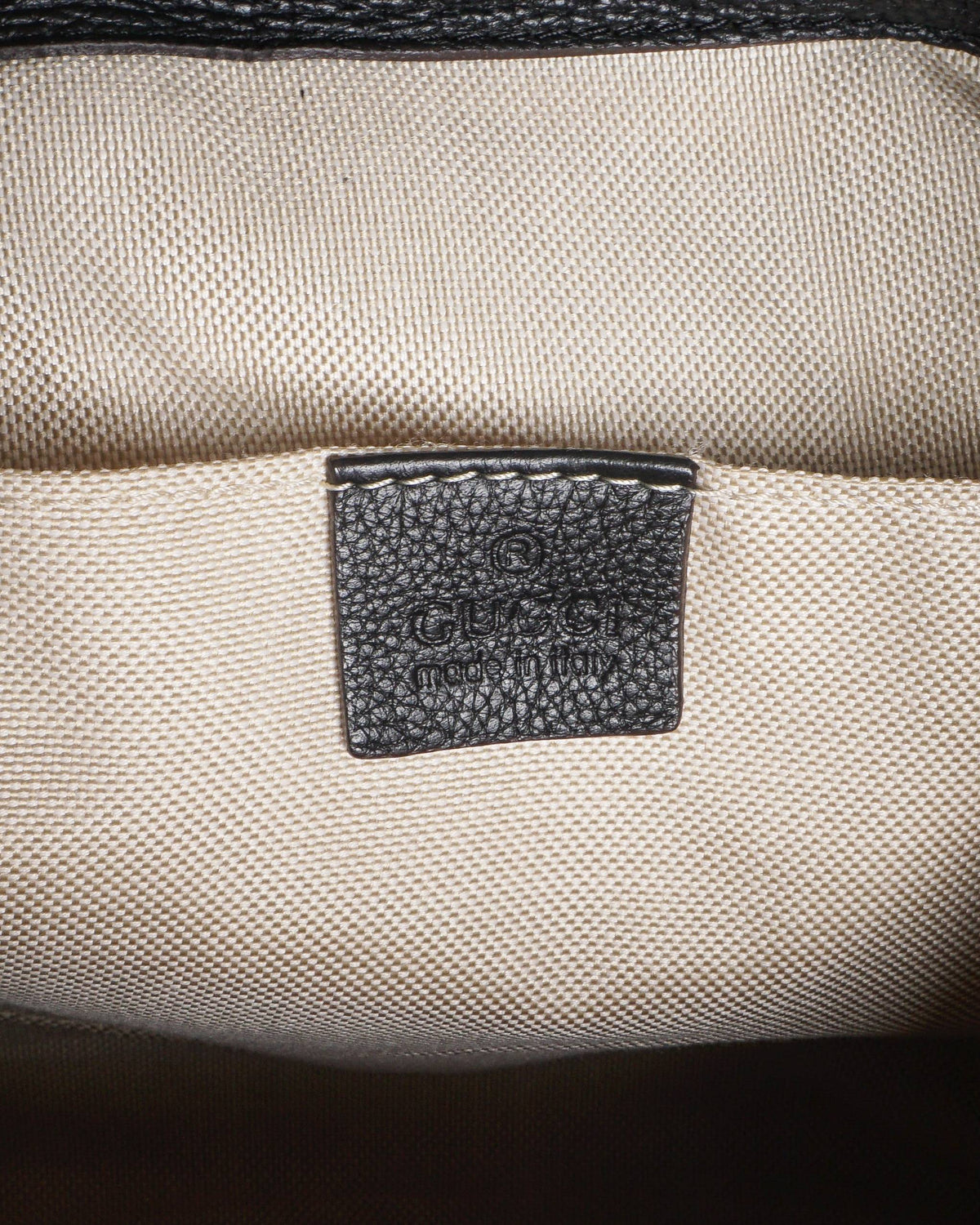 Gucci Black Pebbled Leather Bamboo Tassel Backpack