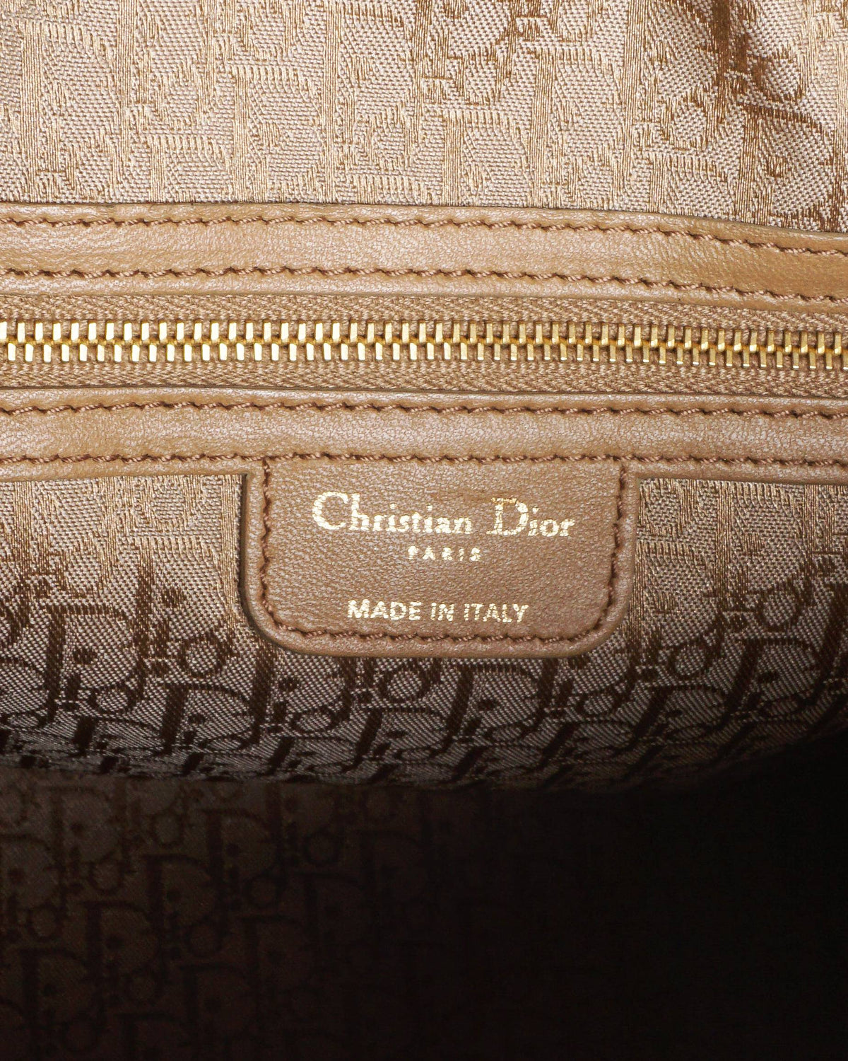 Christian Dior Cream Quilted Cannage Leather Large Top Handle Bag