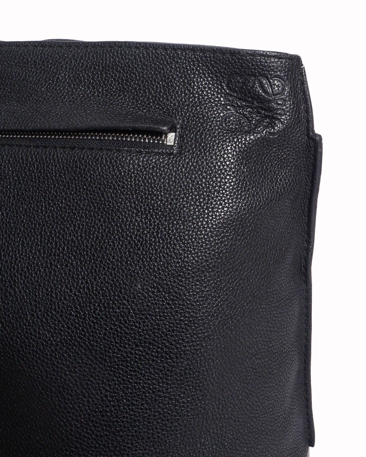 Loewe Black Textured Leather Anton Sling Backpack