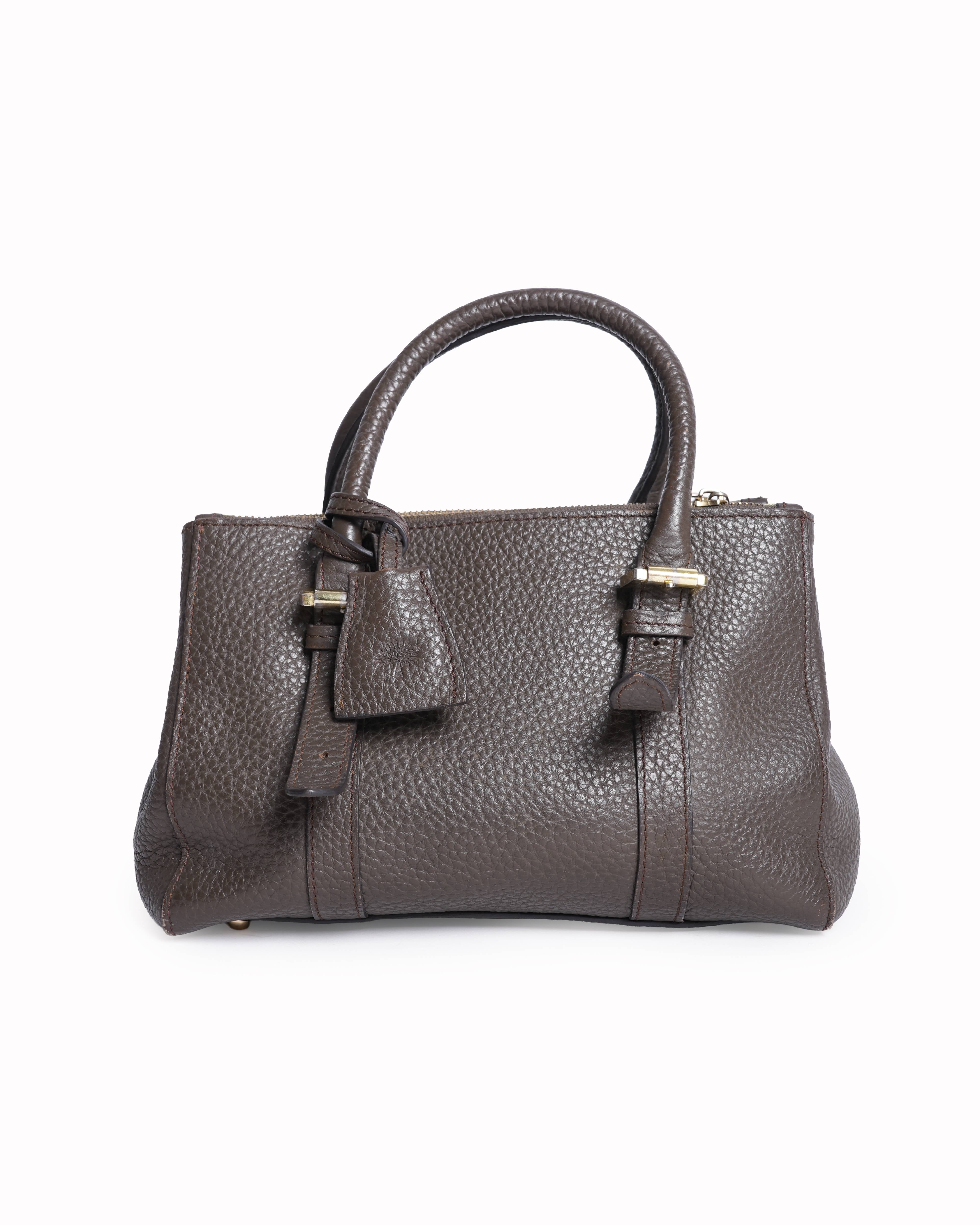 Mulberry  brown leather zip tote bag