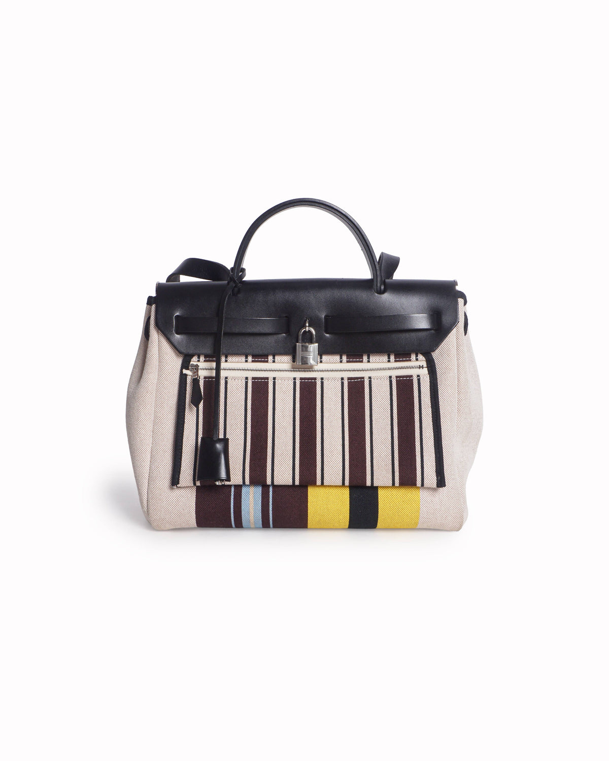 Hermès Herbag Zip 31 Rayures d'Équipage Striped Canvas Bag