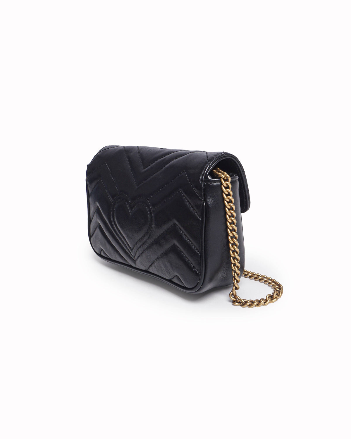 Gucci GG Marmont Small Black Matelassé Flap Bag