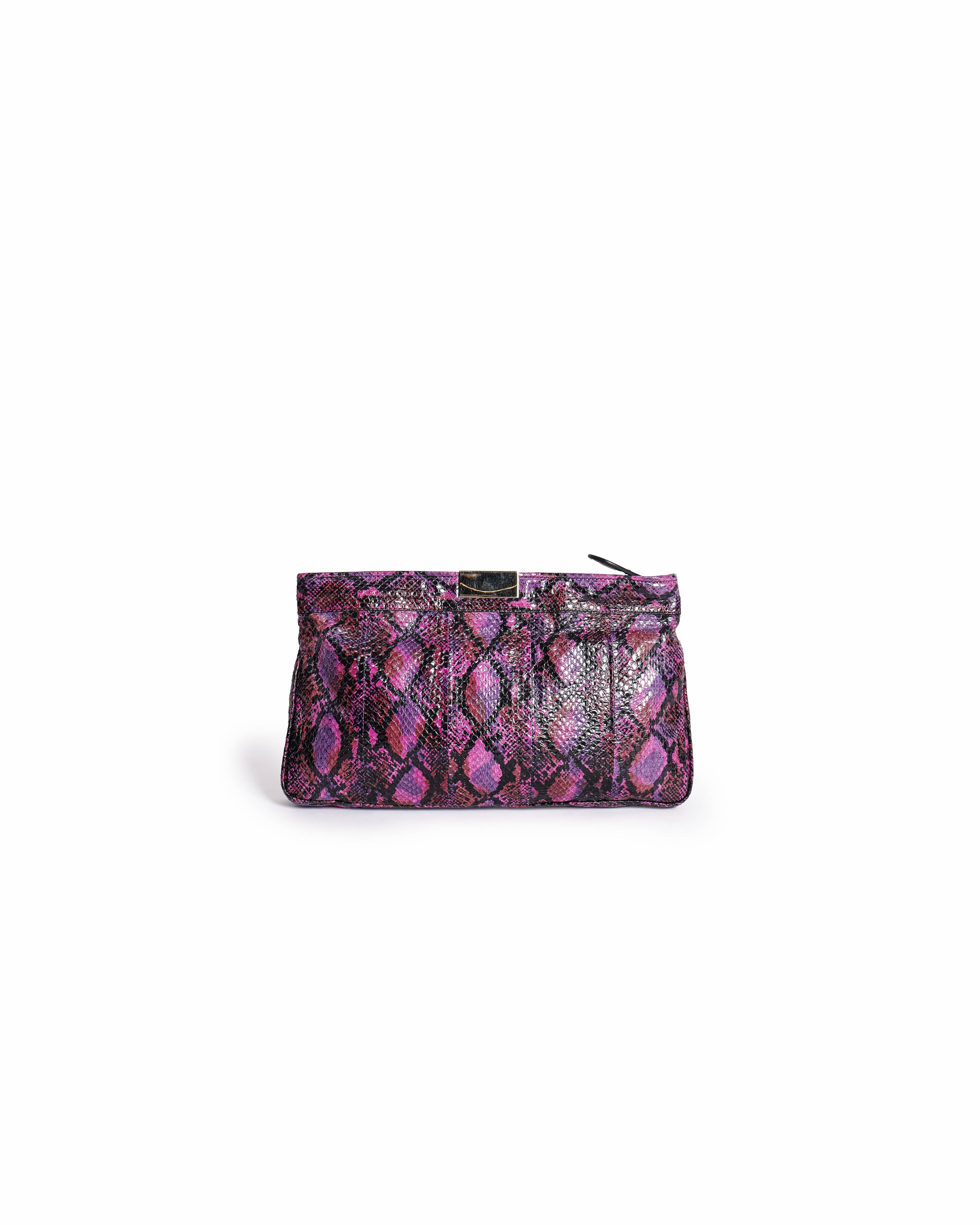 Jimmy Choo Pochette A Main Python Leather Handbag