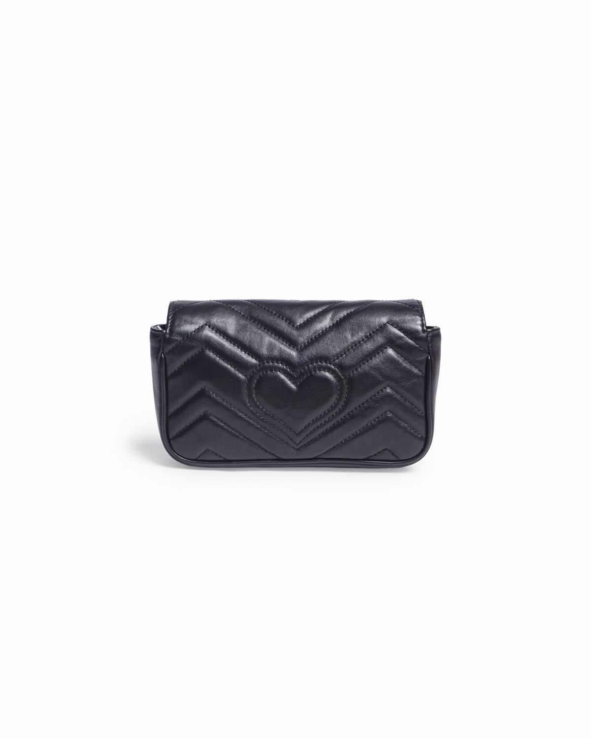 Gucci GG Marmont Small Black Matelassé Flap Bag