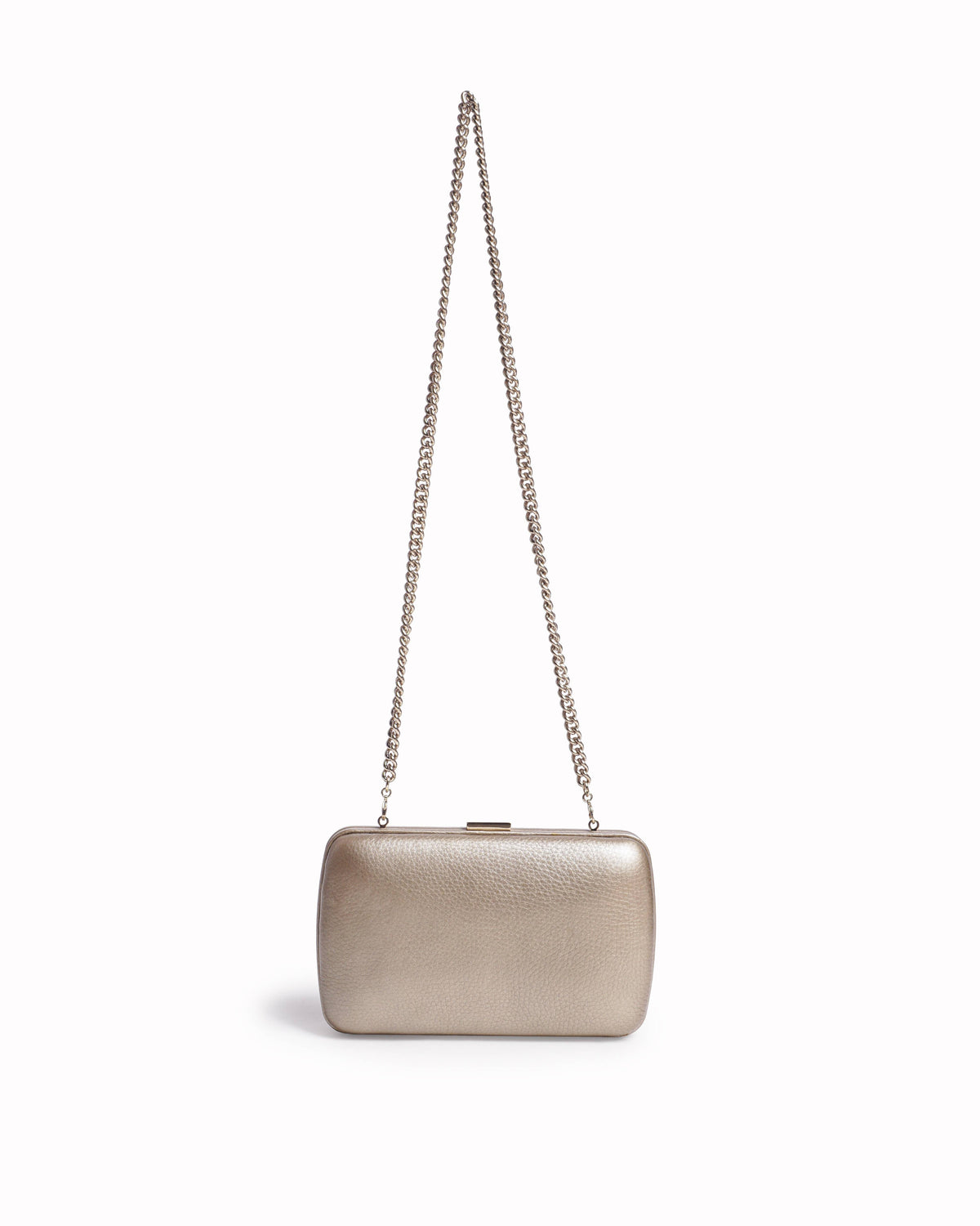 Gucci Metallic Champagne Gold Leather Soho GG Box Clutch