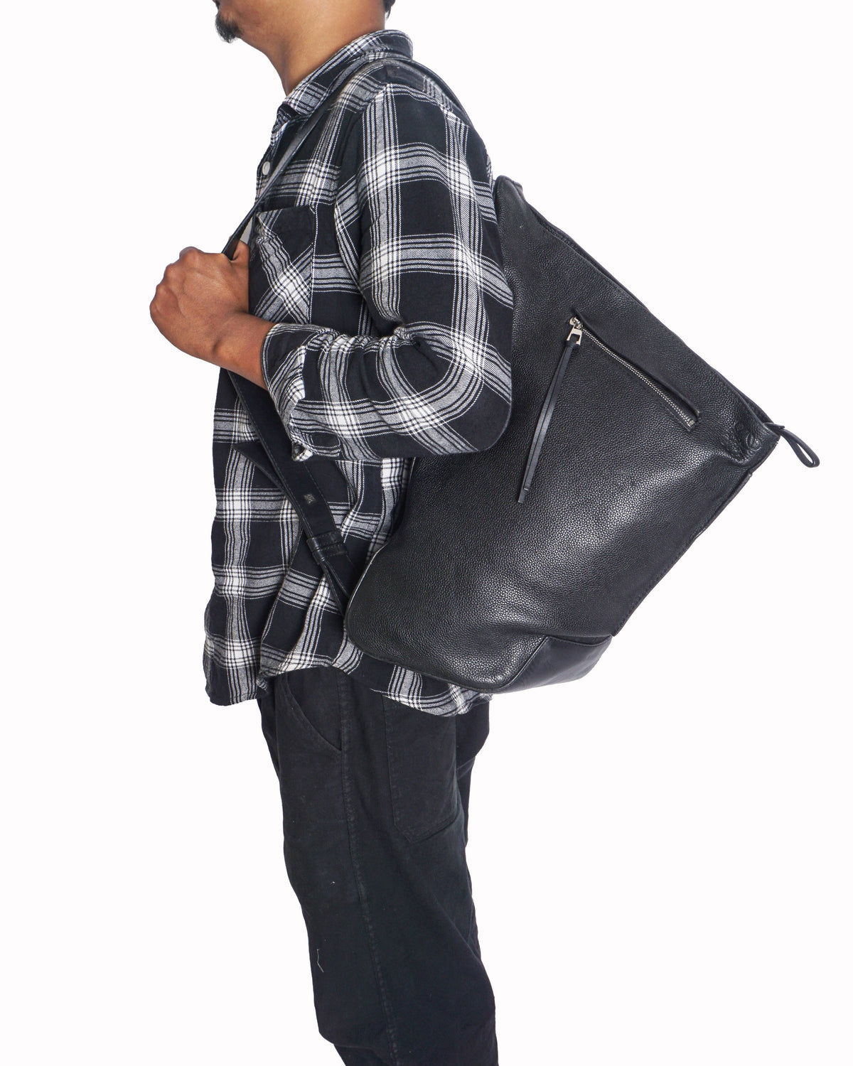 Loewe Black Textured Leather Anton Sling Backpack