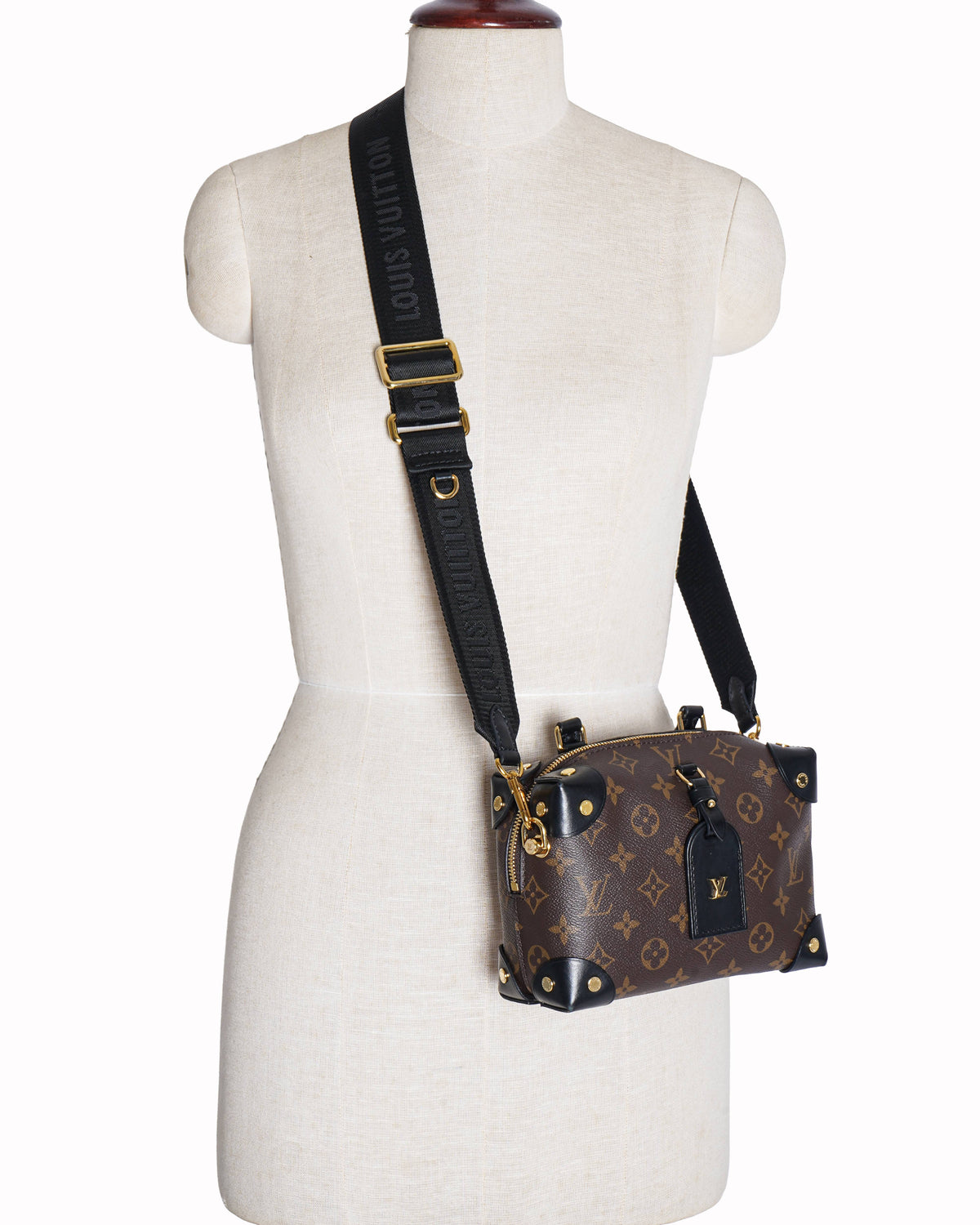 Louis Vuitton Monogram Canvas and Leather Petite Malle Souple Bag