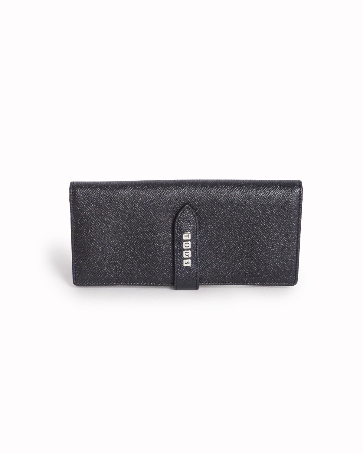 Tod's Black Textured Leather Continental Flap Wallet