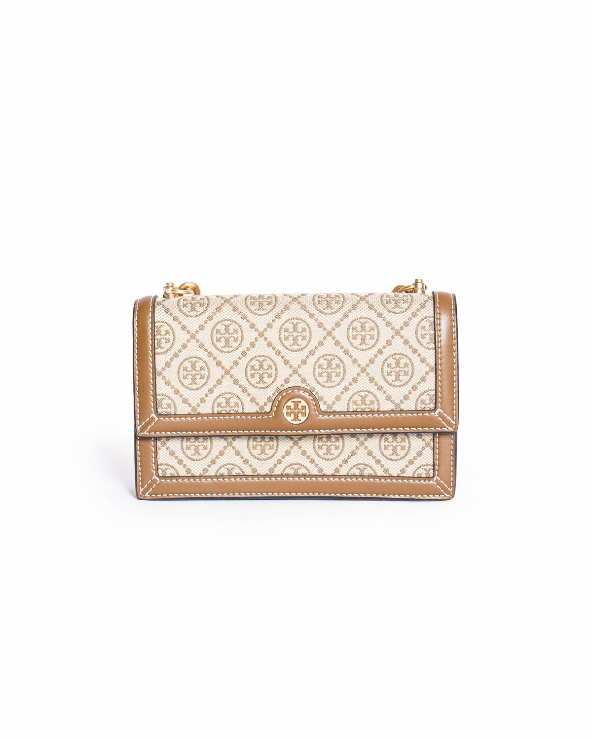 Tory Burch T Monogram Canvas and Leather Mini Shoulder Bag