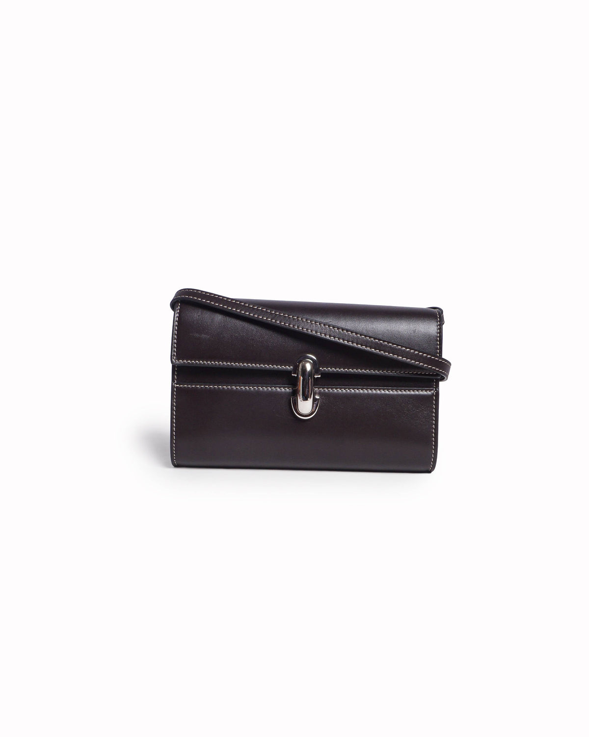 Savette Symmetry Mini Brown Leather Crossbody Bag