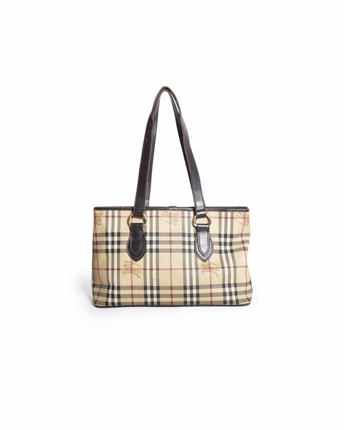 Burberry House Check Shoulder Bag In Canvas & Leather