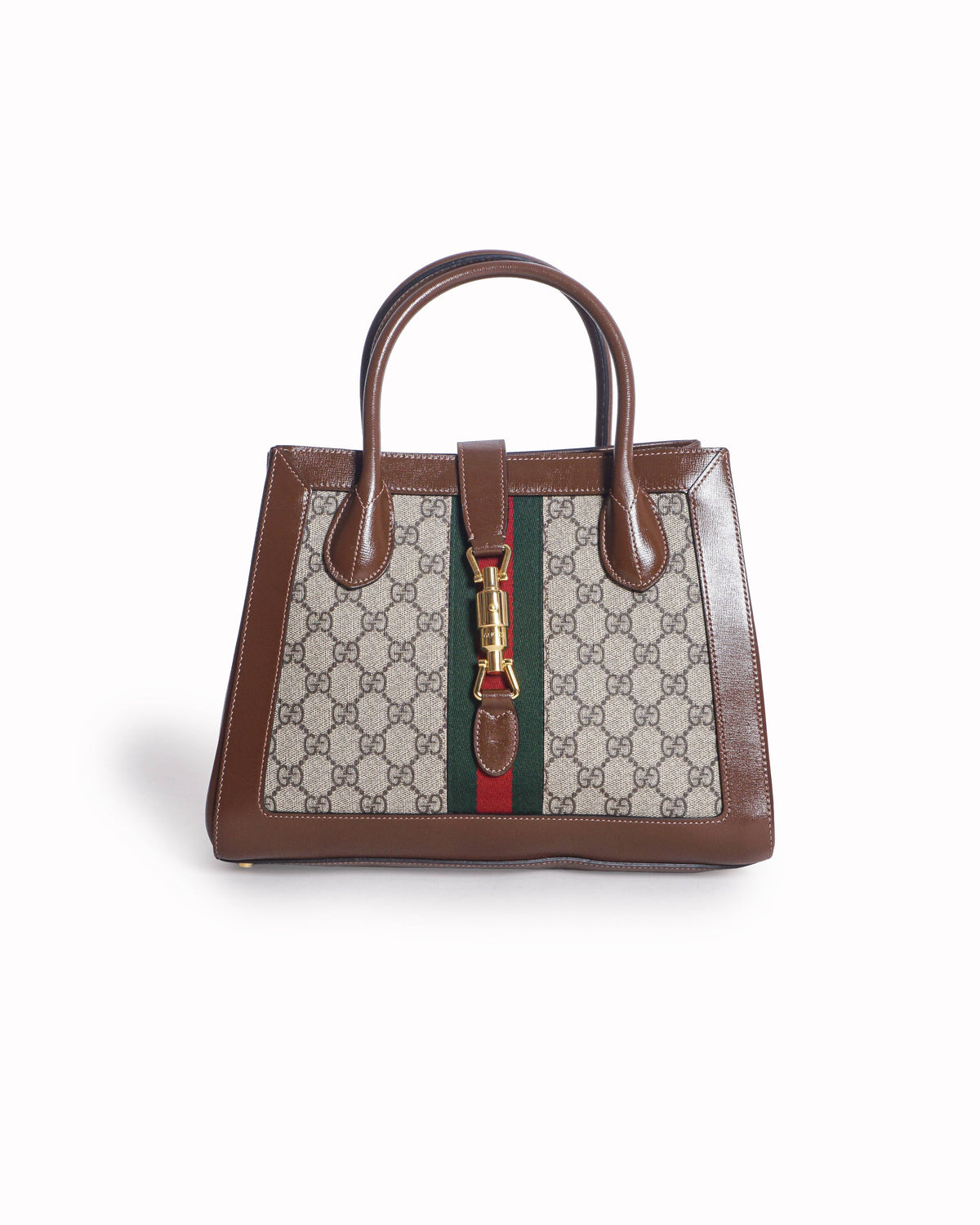 Gucci Jackie GG Supreme Canvas Web Stripe Top Handle Bag