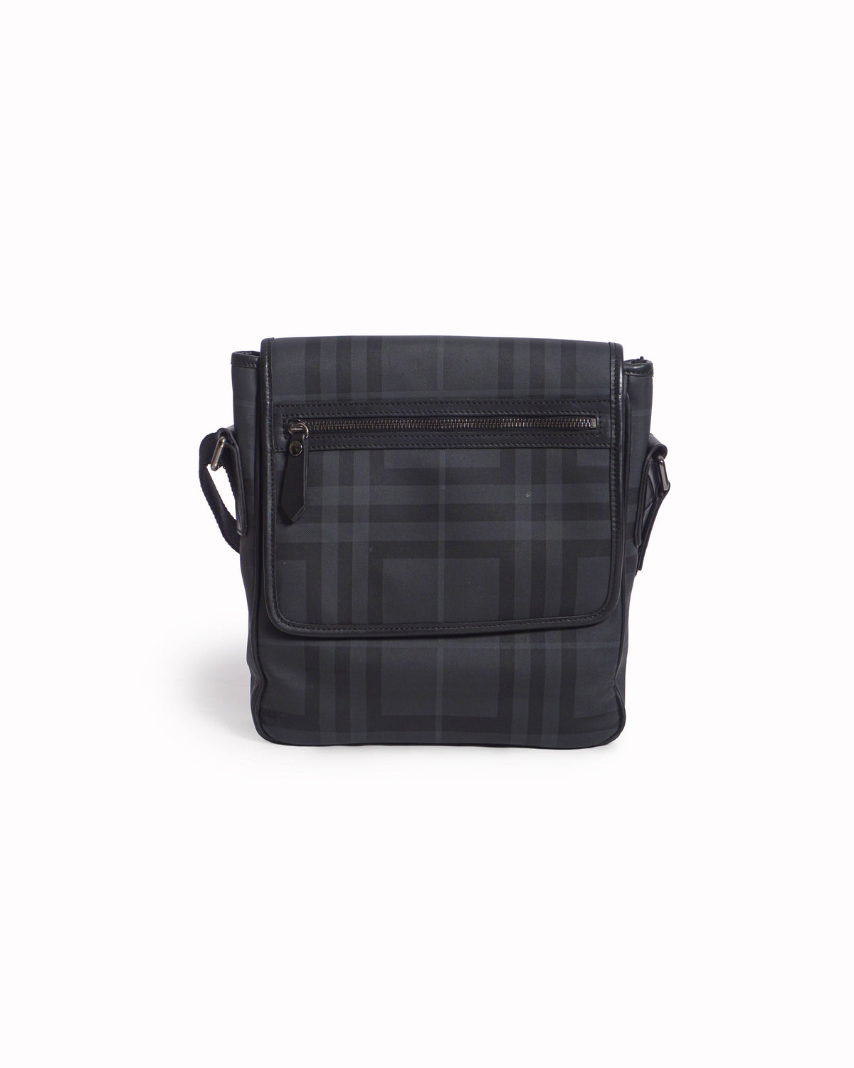 Burberry Charcoal Nova Check Nylon Messenger Bag