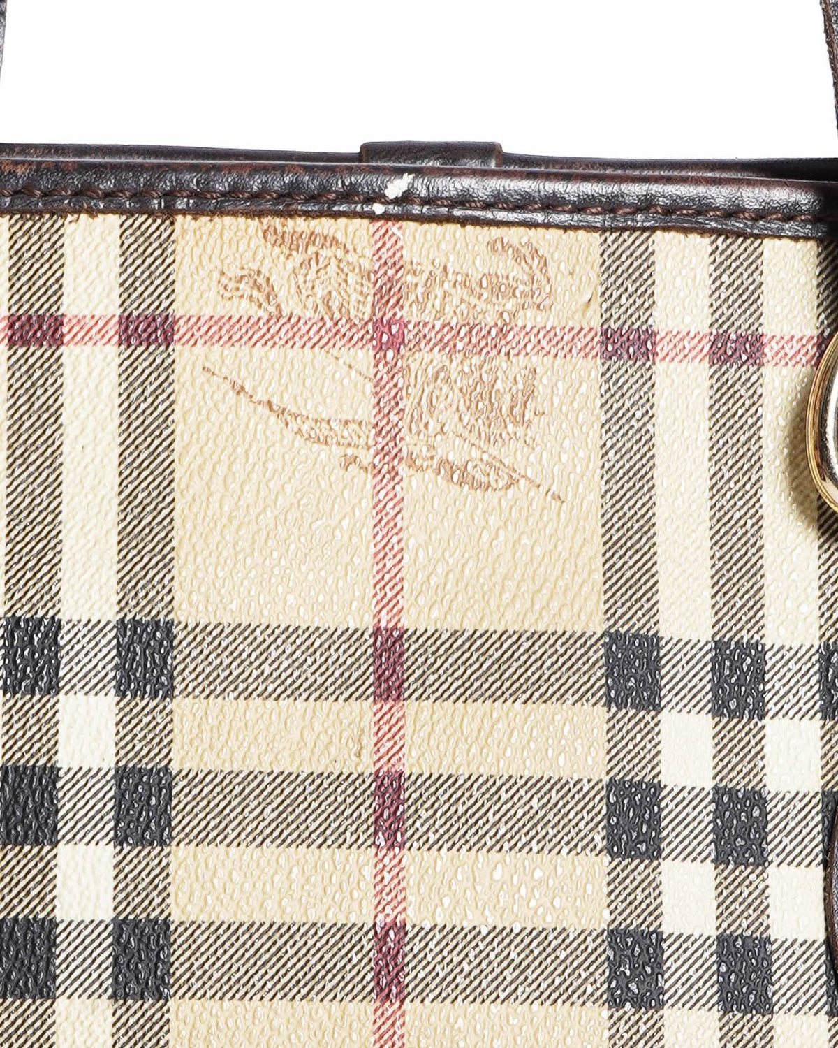 Burberry House Check Shoulder Bag In Canvas & Leather