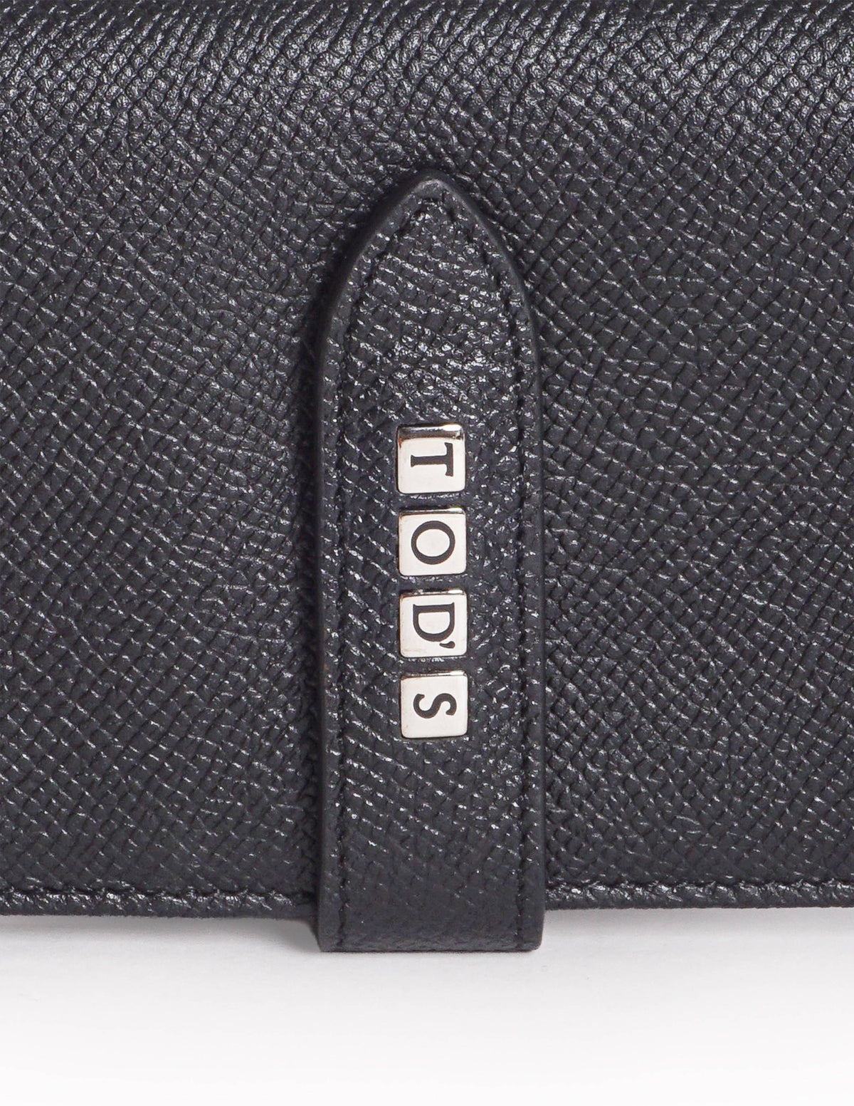 Tod's Black Textured Leather Continental Flap Wallet