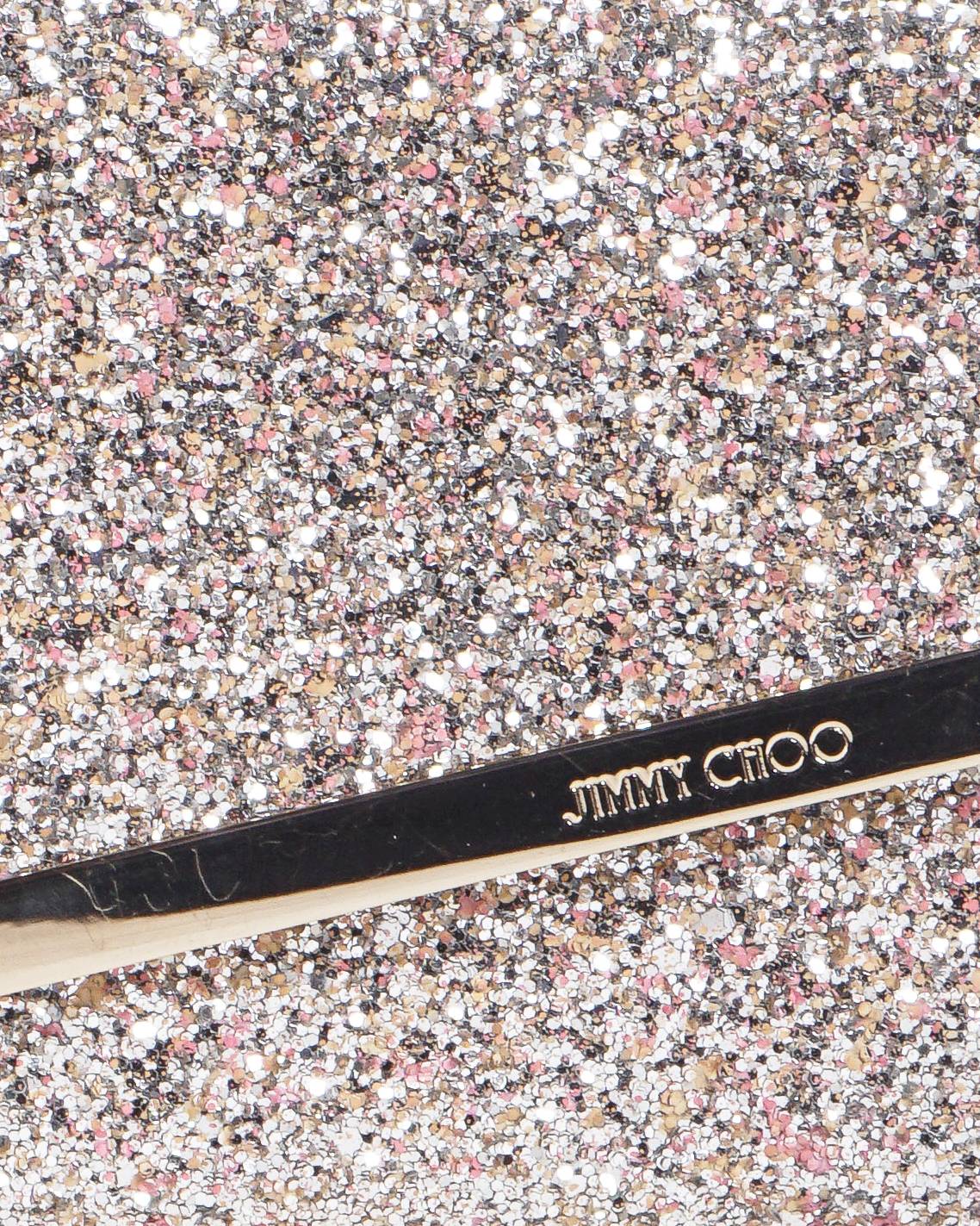 Jimmy Choo Emmie Coarse Glitter Envelope Clutch Bag