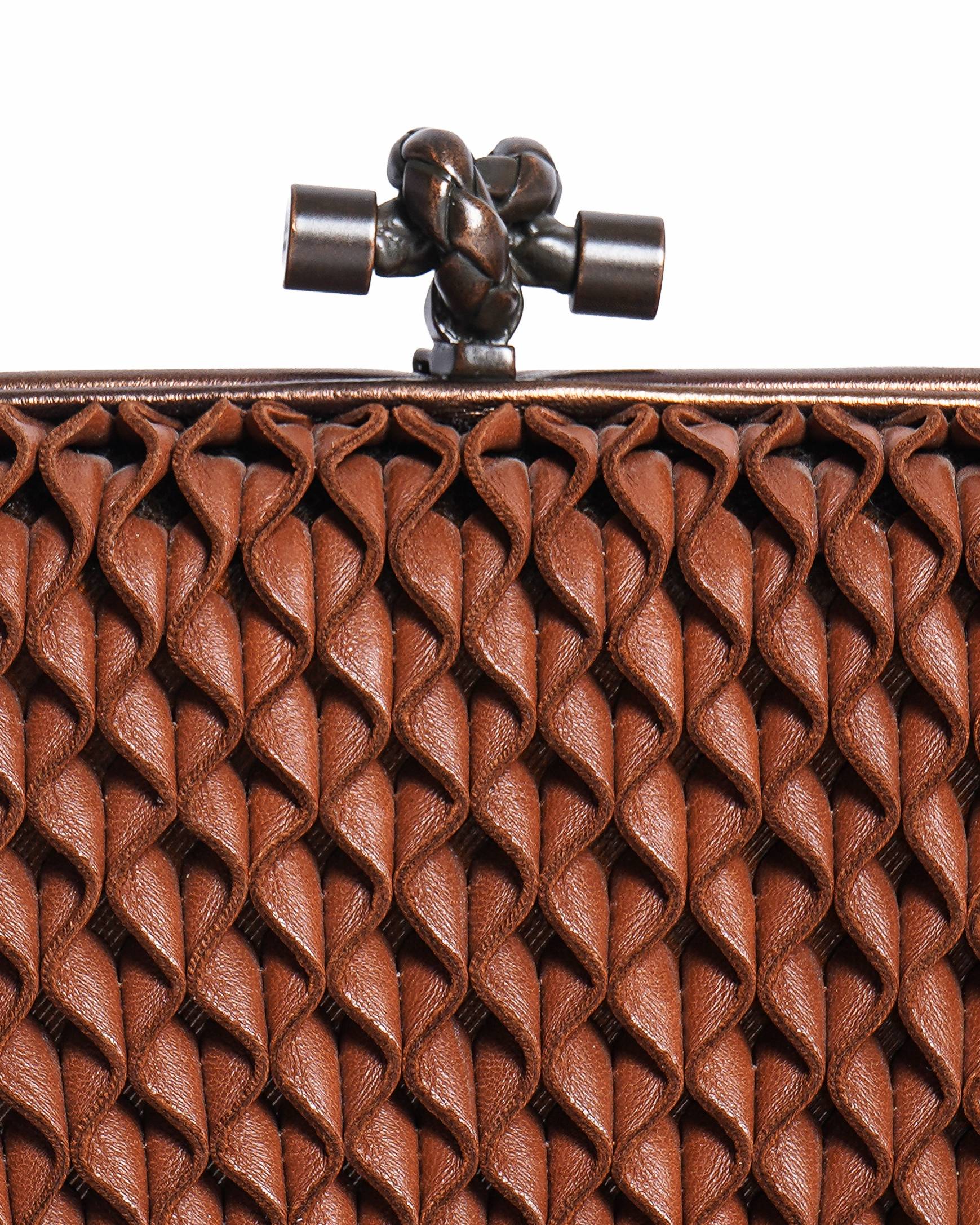 Bottega Veneta Brown Leather Knot Clutch