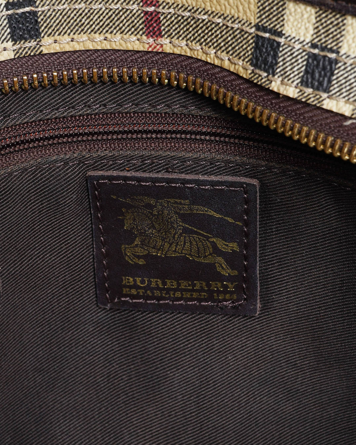 Burberry House Check Shoulder Bag In Canvas & Leather