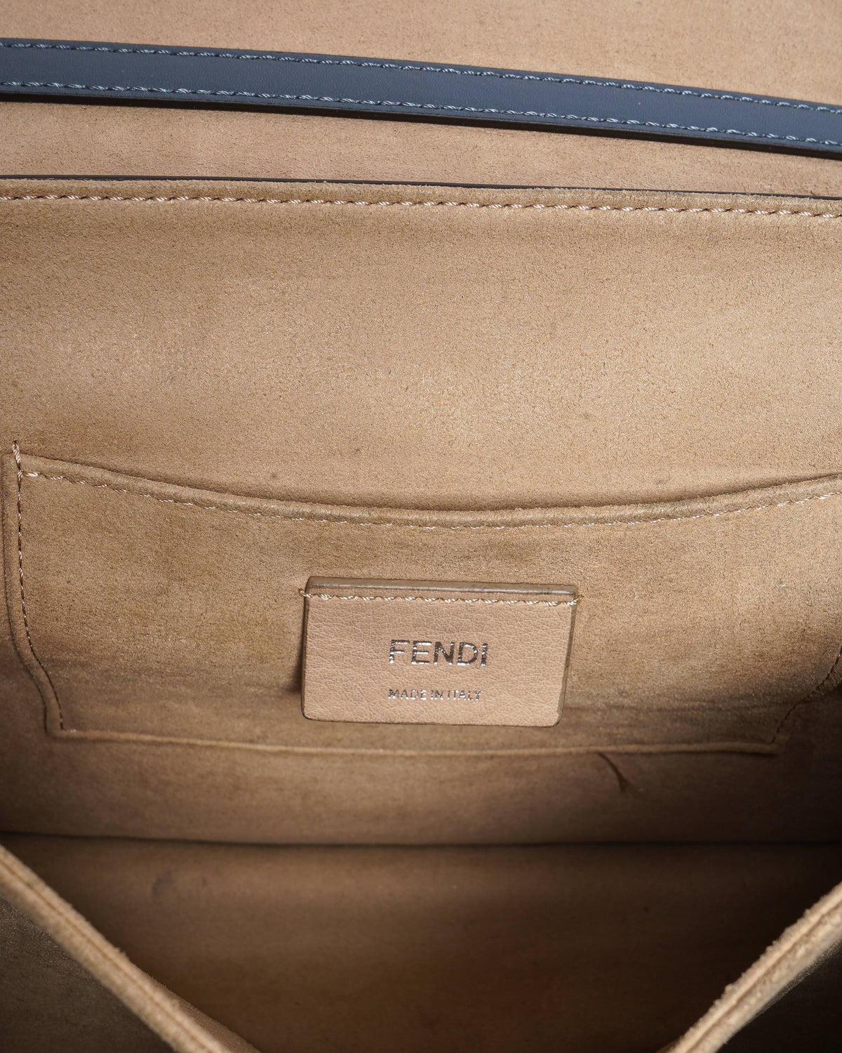 Fendi Kan I blue and beige snakeskin shoulder bag