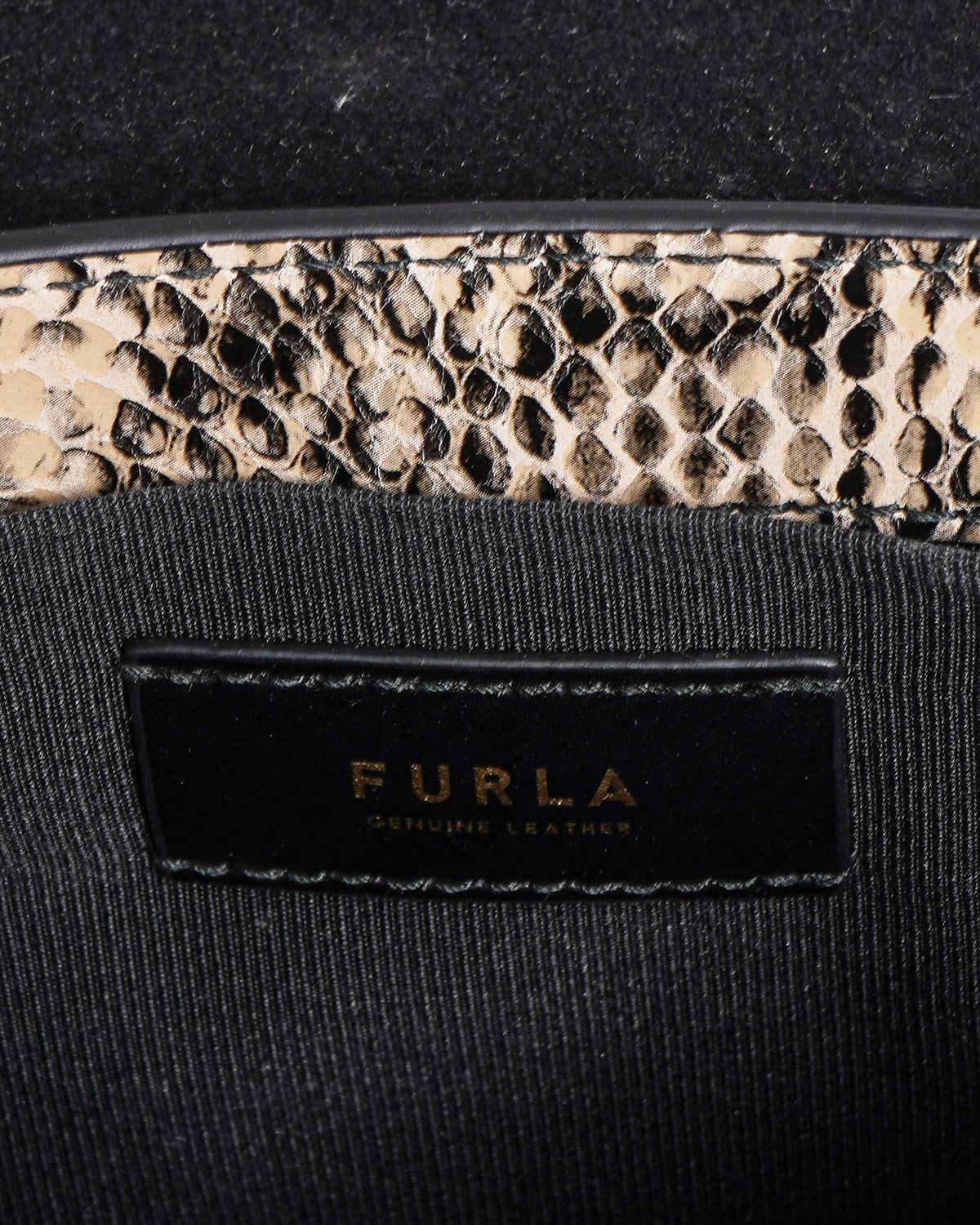 Furla Metropolis Snakeskin Embossed Leather Shoulder Bag