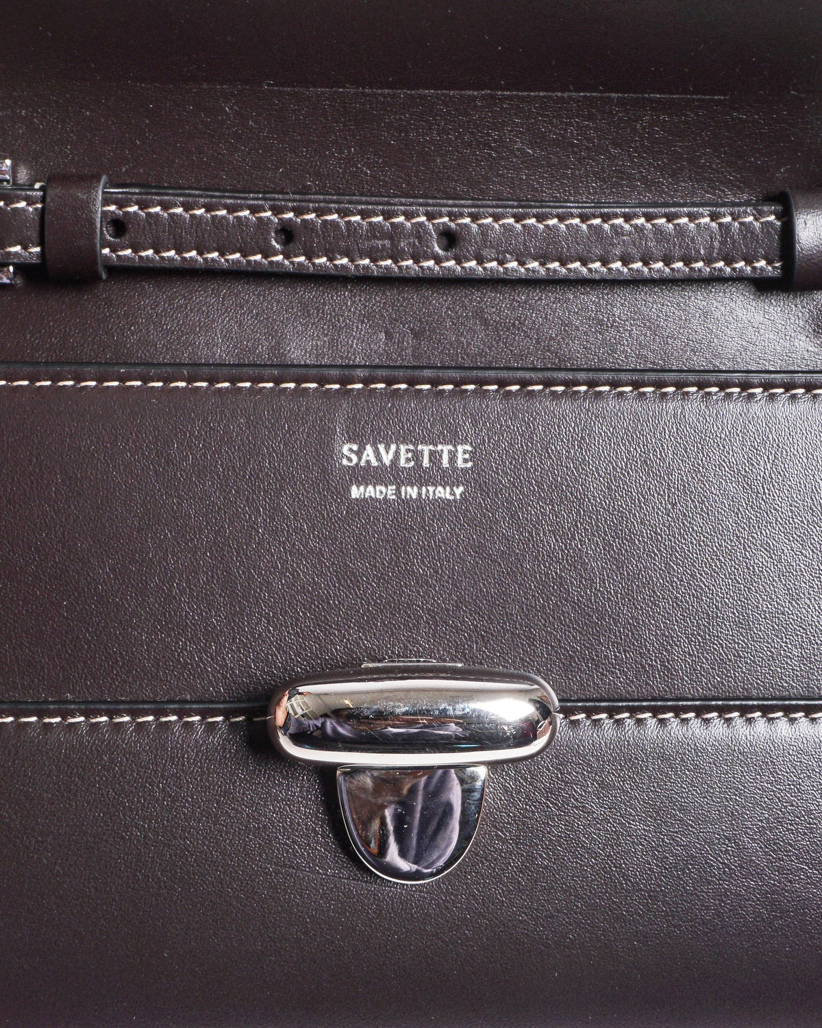 Savette Symmetry Mini Brown Leather Crossbody Bag