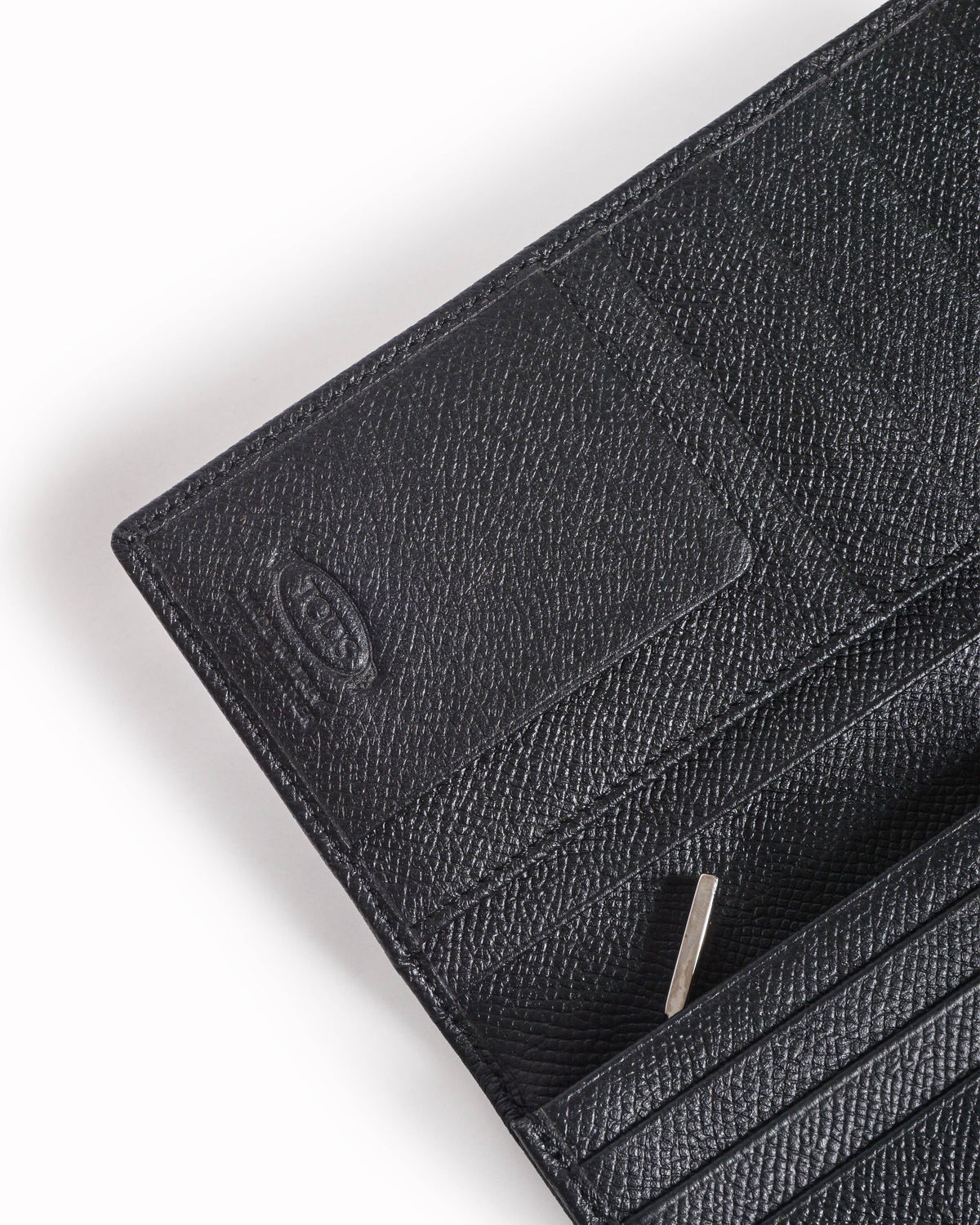 Tod's Black Textured Leather Continental Flap Wallet