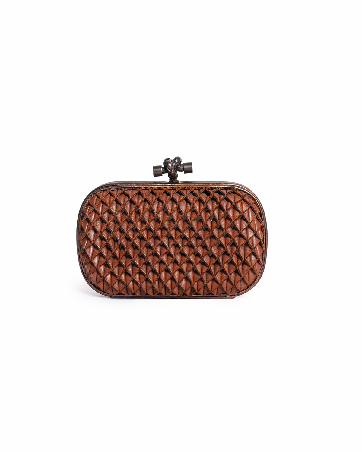 Bottega Veneta Brown Leather Knot Clutch