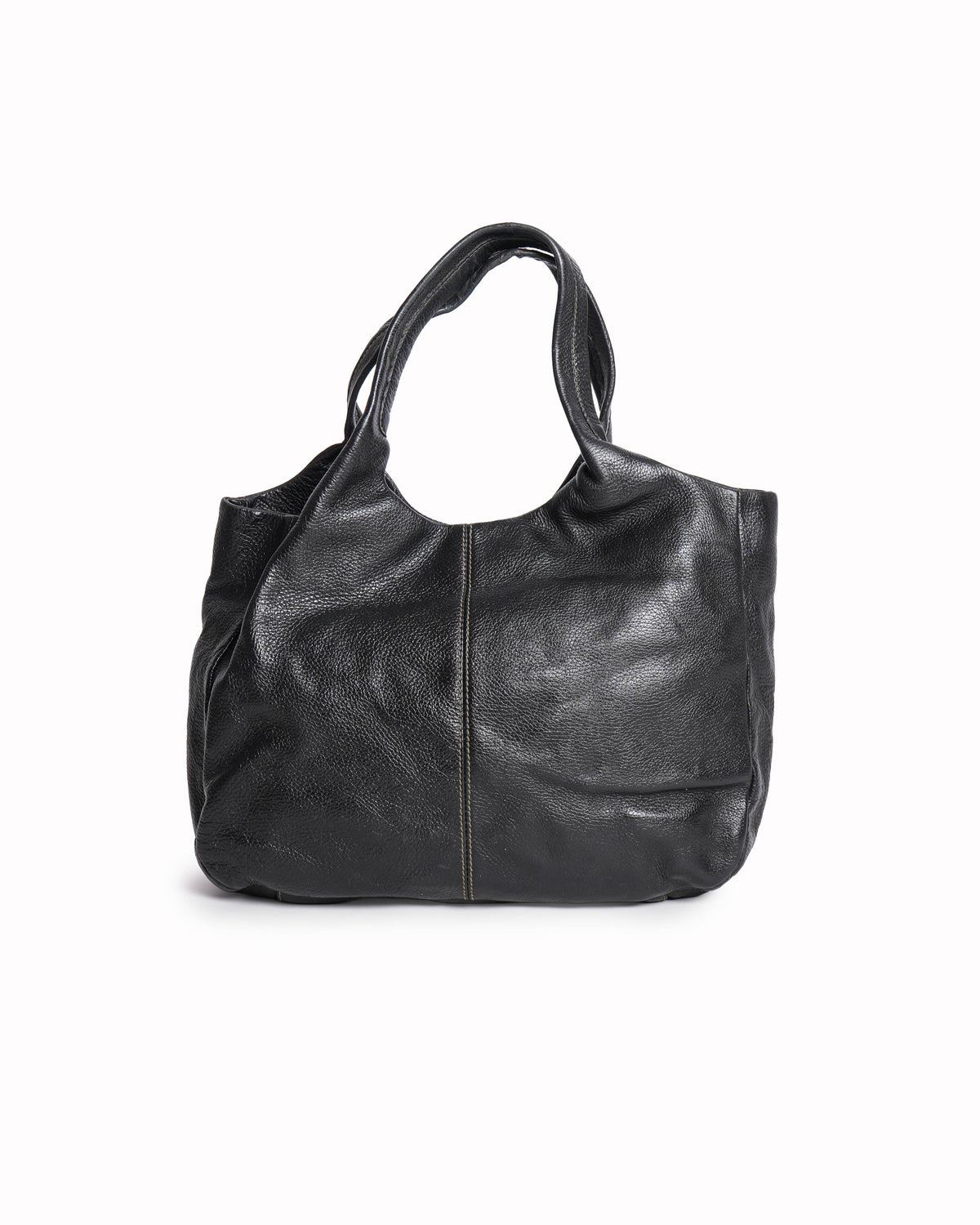 Tod's black leather shoulder tote bag