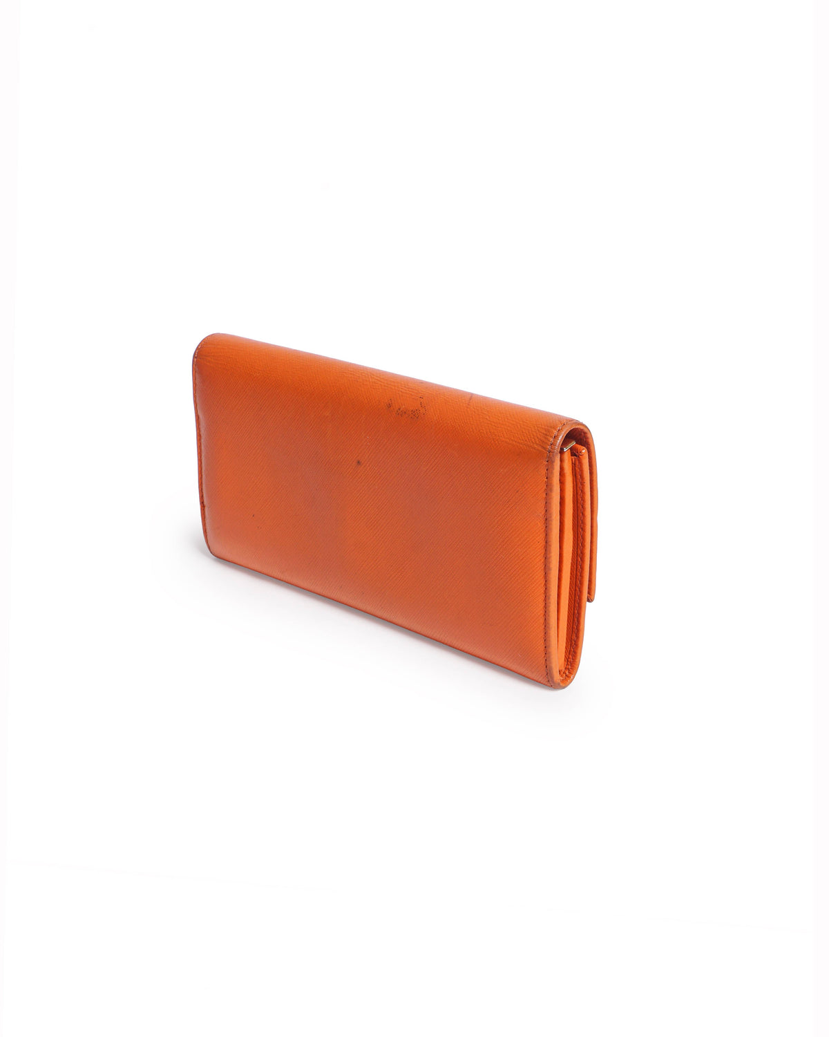 Salvatore Ferragamo Orange Saffiano Leather Gancini Wallet