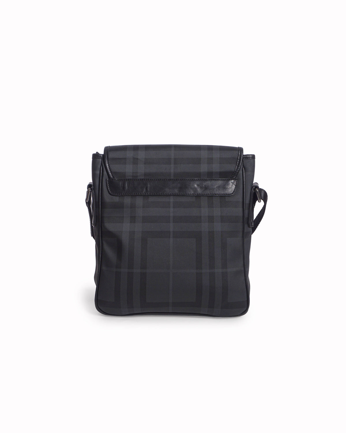 Burberry Charcoal Nova Check Nylon Messenger Bag