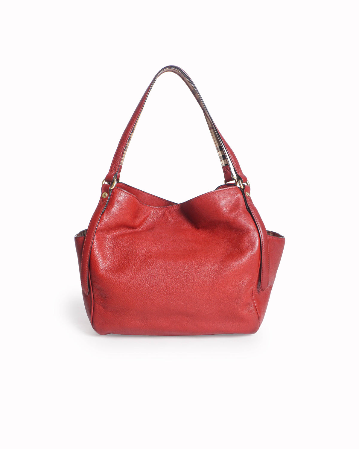 Burberry Red Leather Canterbury Tote Bag