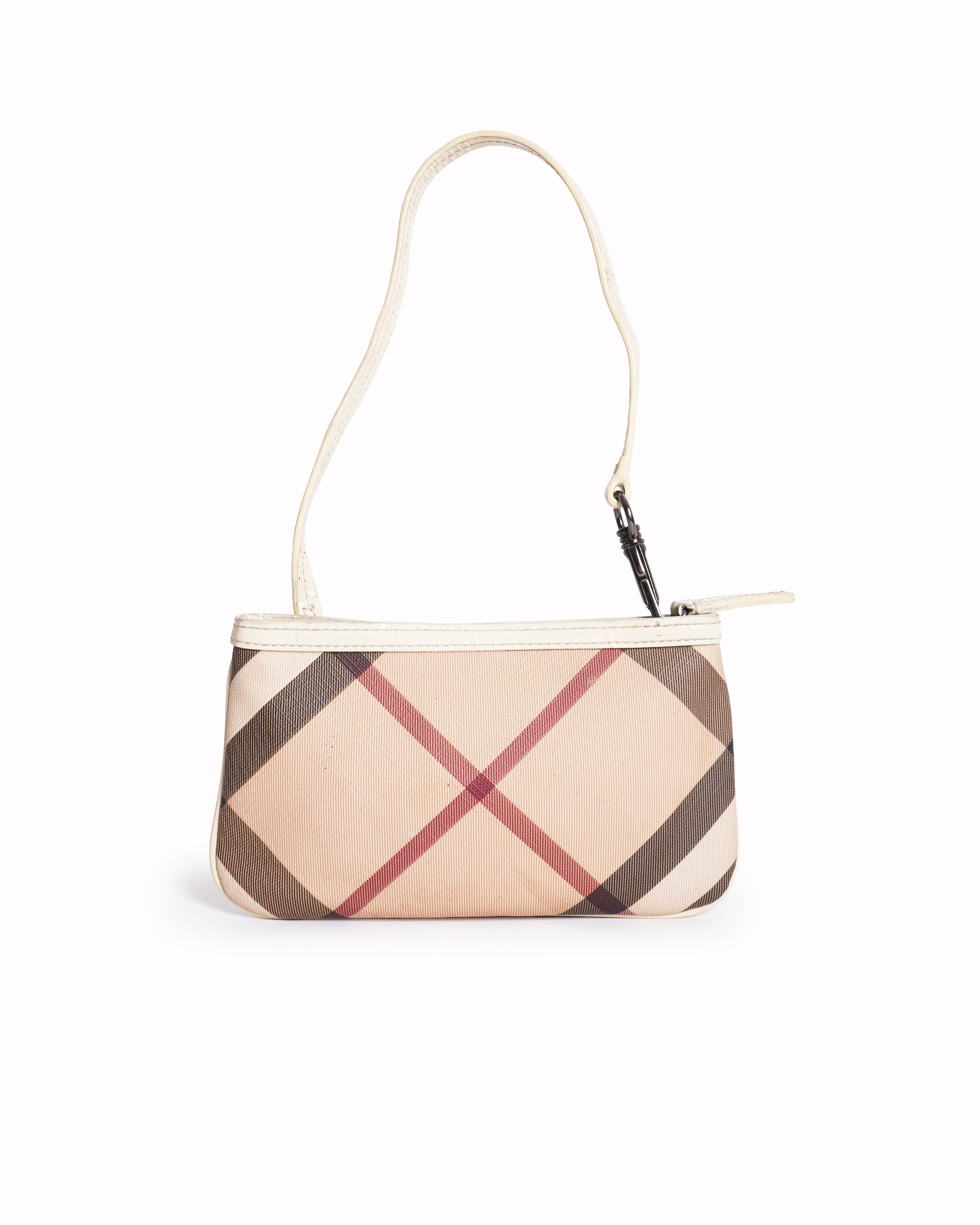 Burberry 
Bolso Clutch Burberry Nova Check Blanco With Shoulder Strap