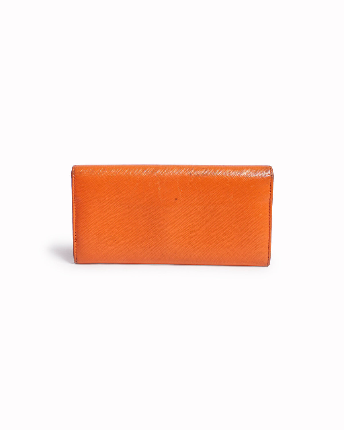 Salvatore Ferragamo Orange Saffiano Leather Gancini Wallet