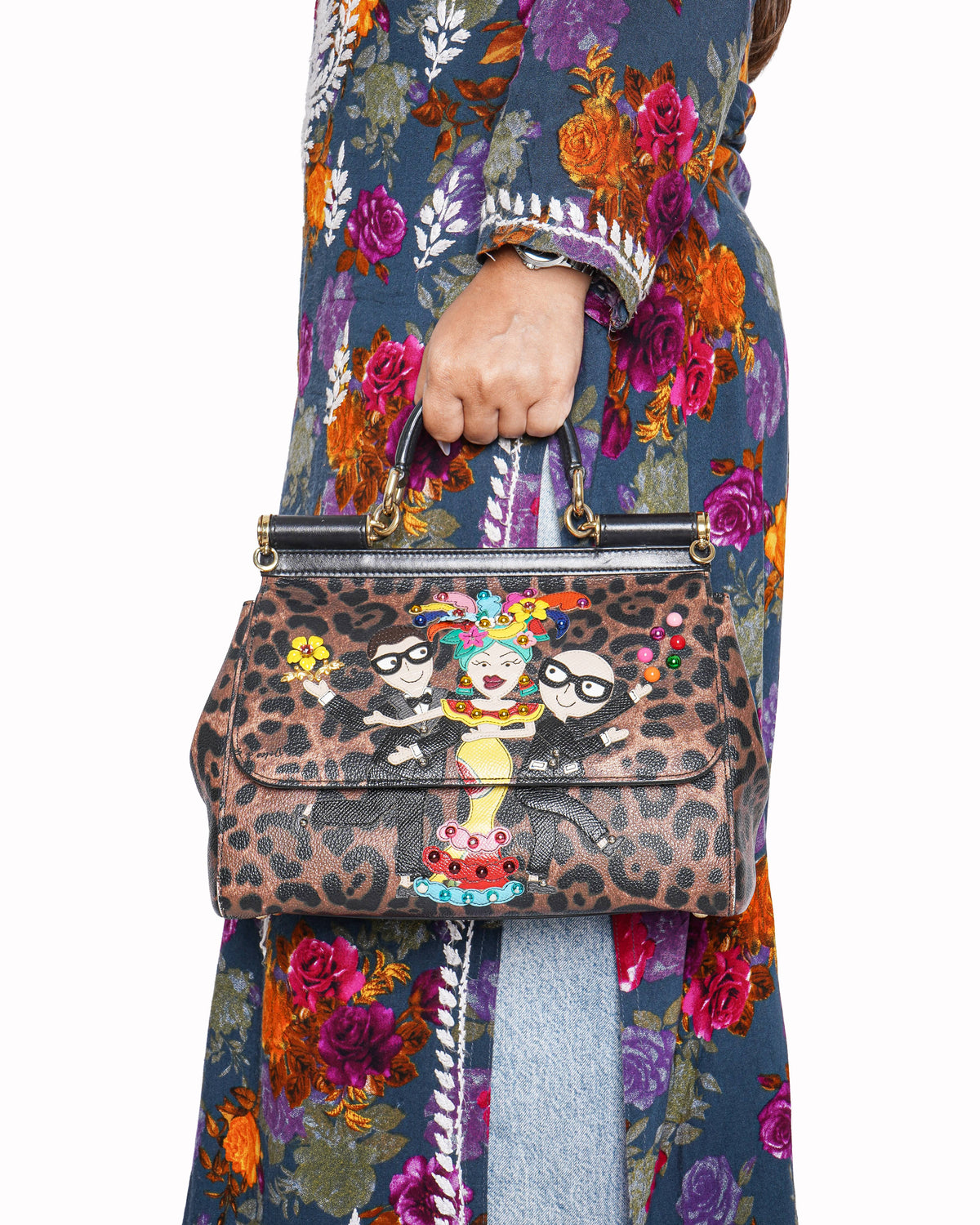 Dolce & Gabbana Miss Sicily DG Family Leather Satchel
