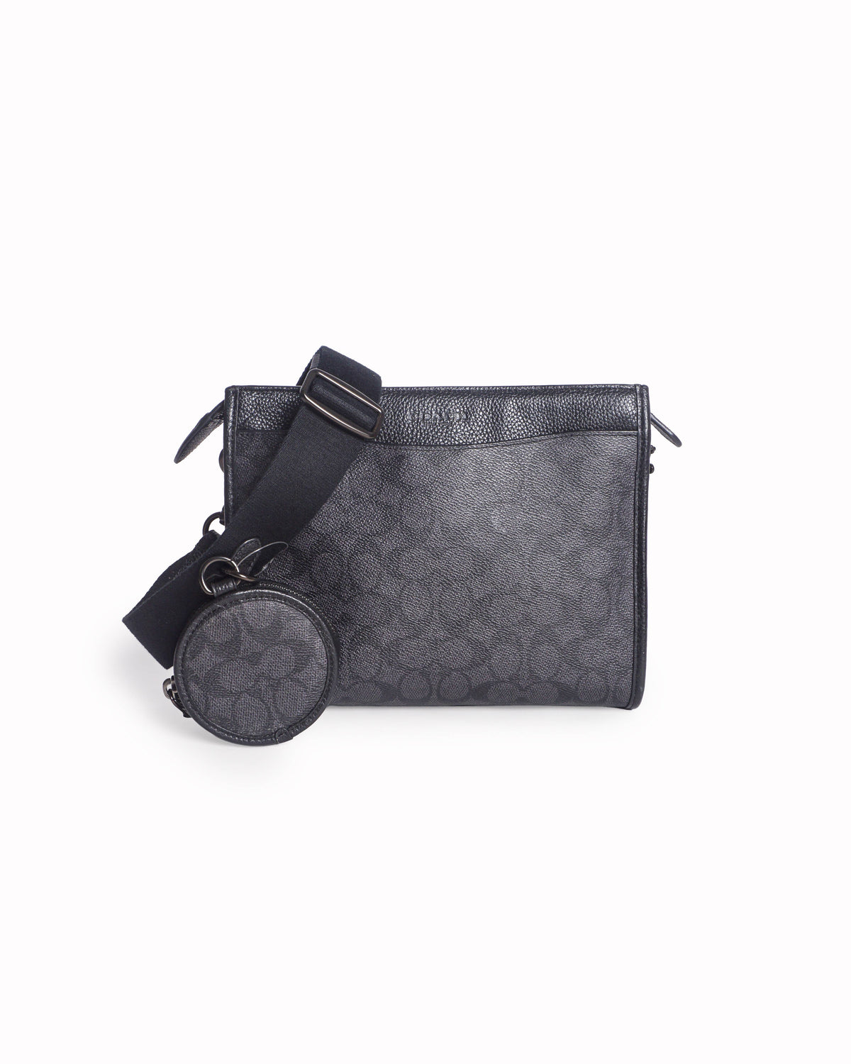 Coach Signature Flat Crossbody Bag with Coin Pouch