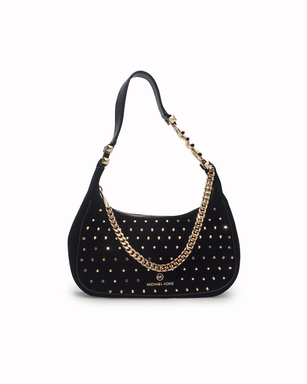 Michael Kors Black Studded Suede Shoulder Bag
