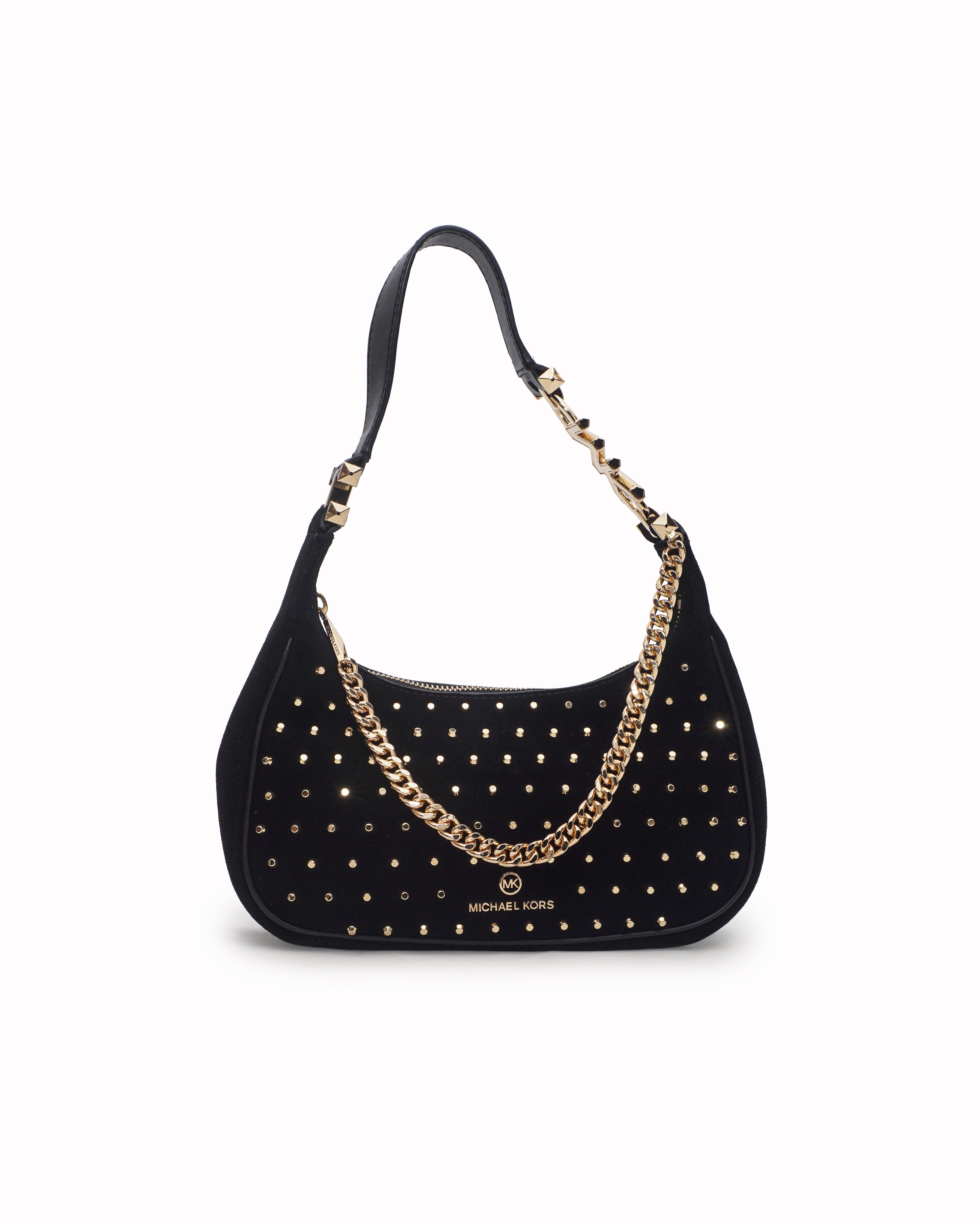 Michael Kors Black Studded Suede Shoulder Bag