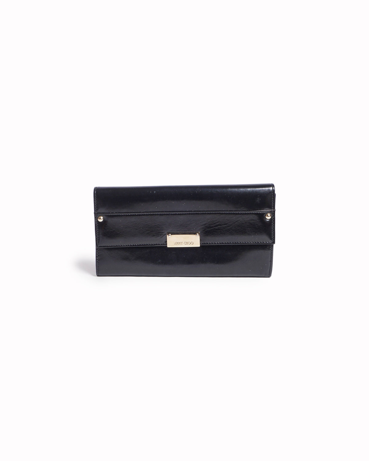 Jimmy Choo Black Patent Leather Continental Wallet