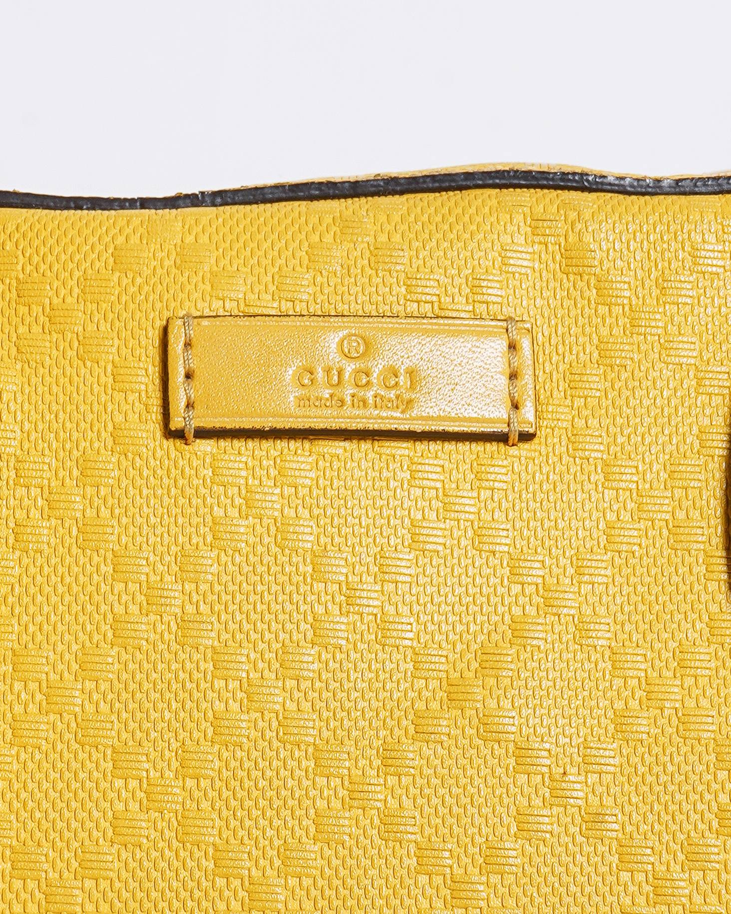 Gucci Yellow Bright Diamante Leather Small Boston Satchel Bag