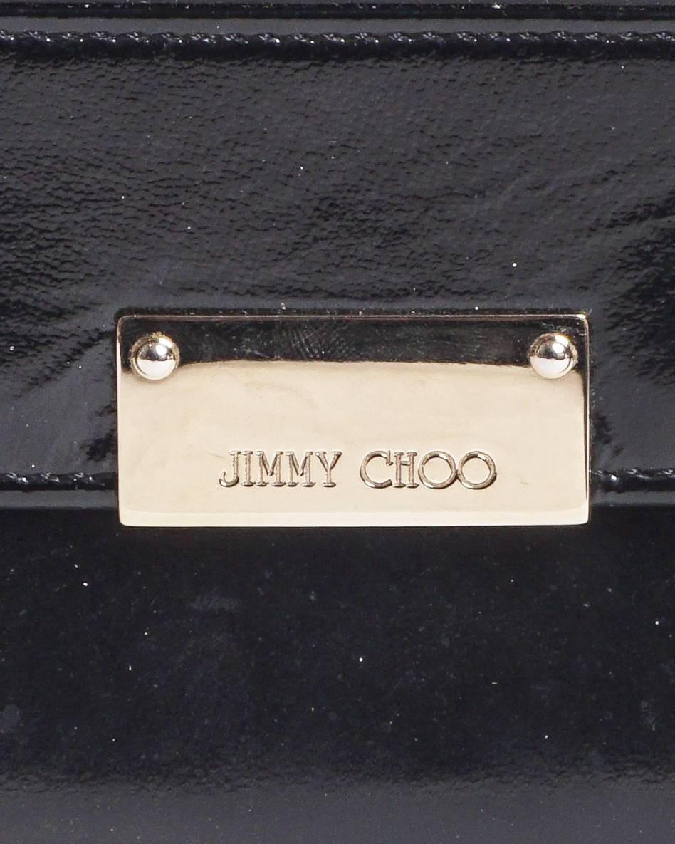 Jimmy Choo Black Patent Leather Continental Wallet