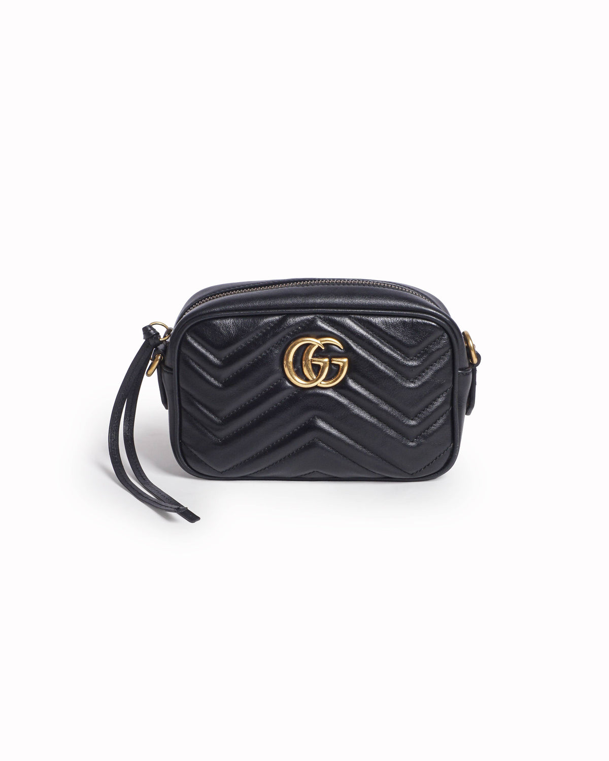 Gucci GG Marmont Black Matelassé Leather Camera Bag