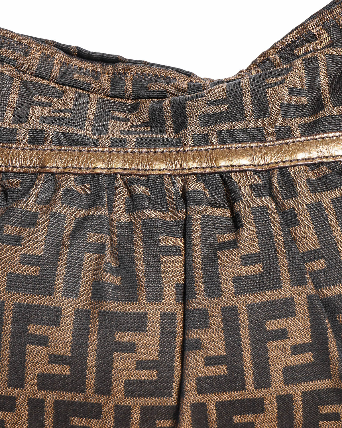 Fendi Monogram Canvas & Leather Shoulder Bag