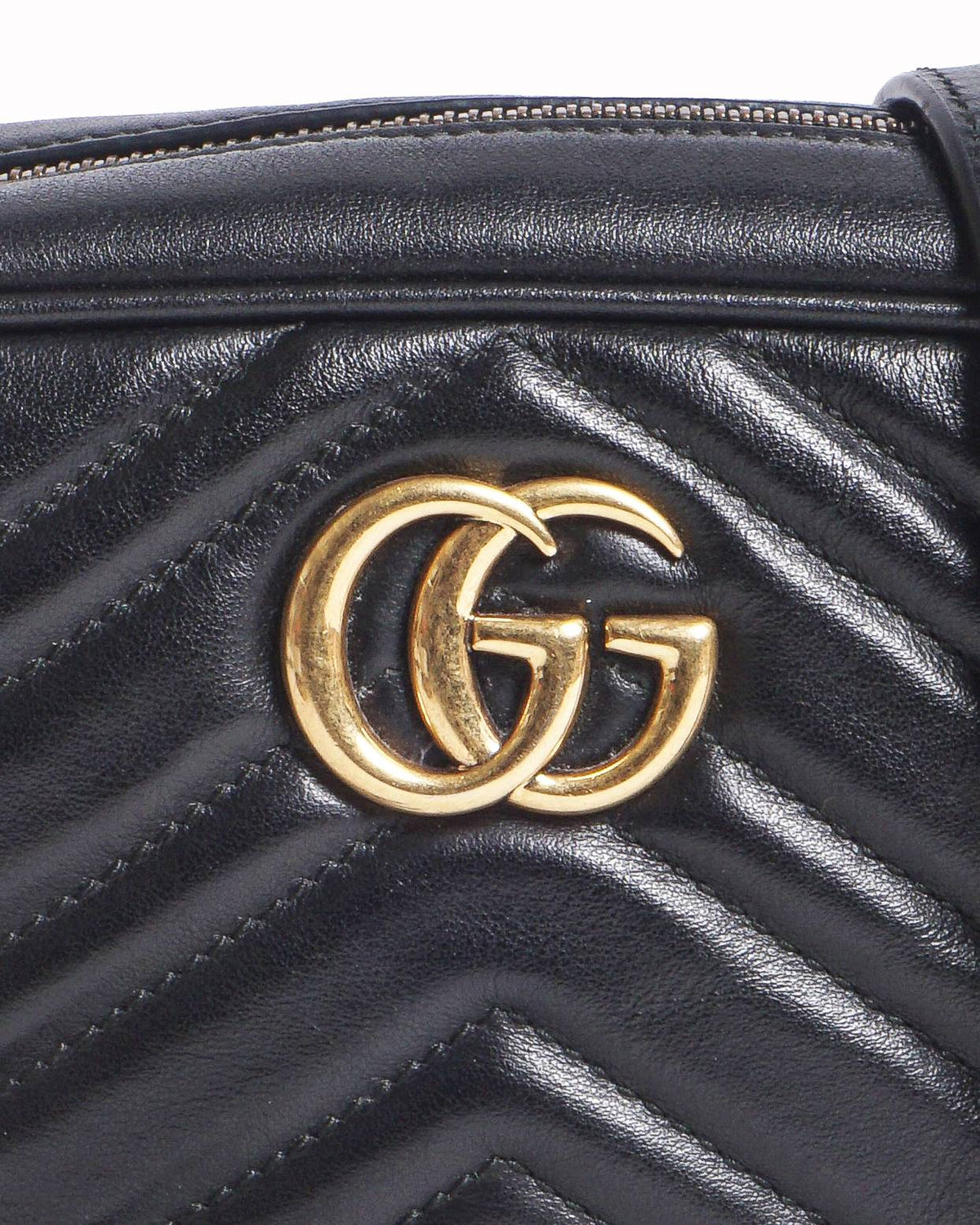 Gucci GG Marmont Black Matelassé Leather Camera Bag
