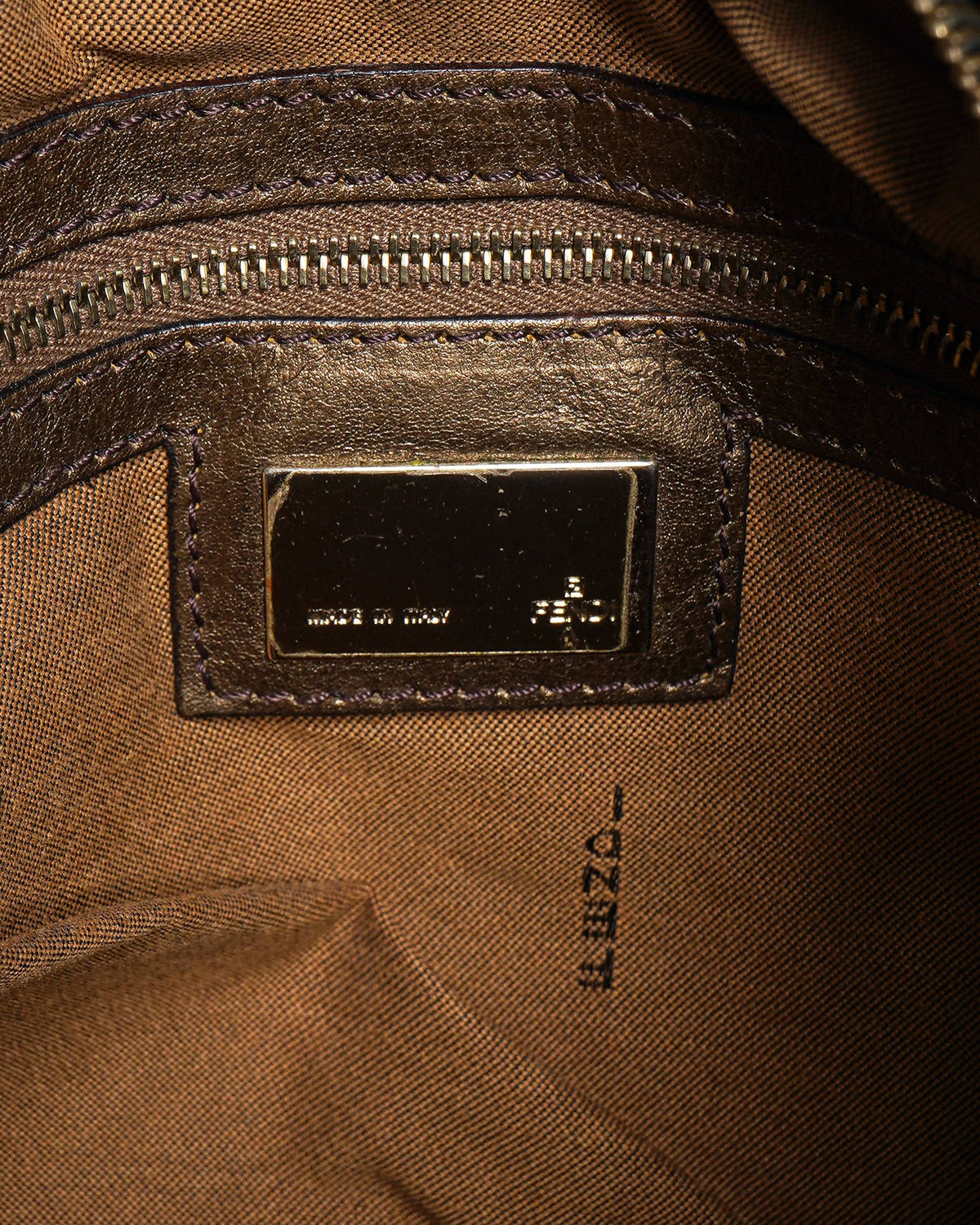 Fendi Monogram Canvas & Leather Shoulder Bag