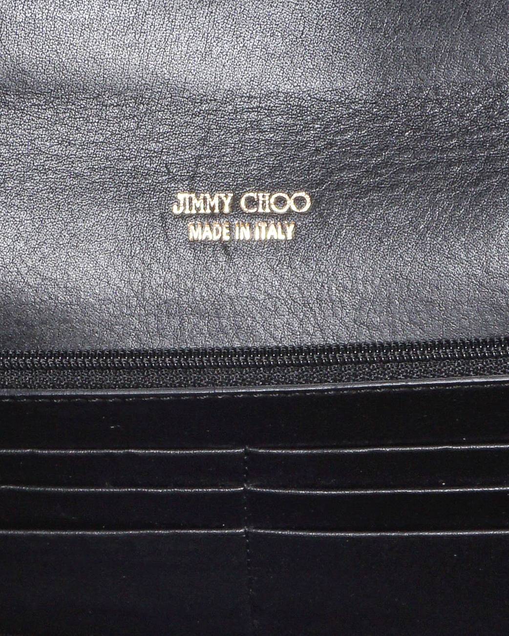 Jimmy Choo Black Patent Leather Continental Wallet