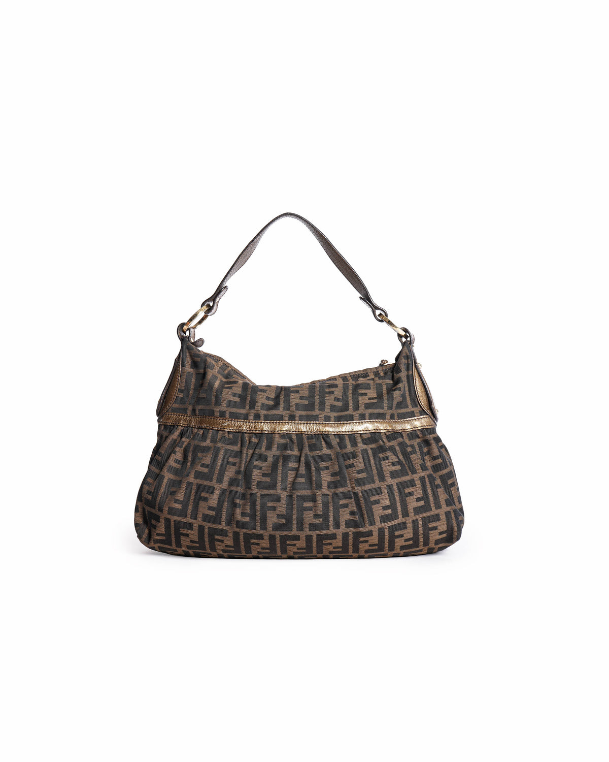 Fendi Monogram Canvas & Leather Shoulder Bag